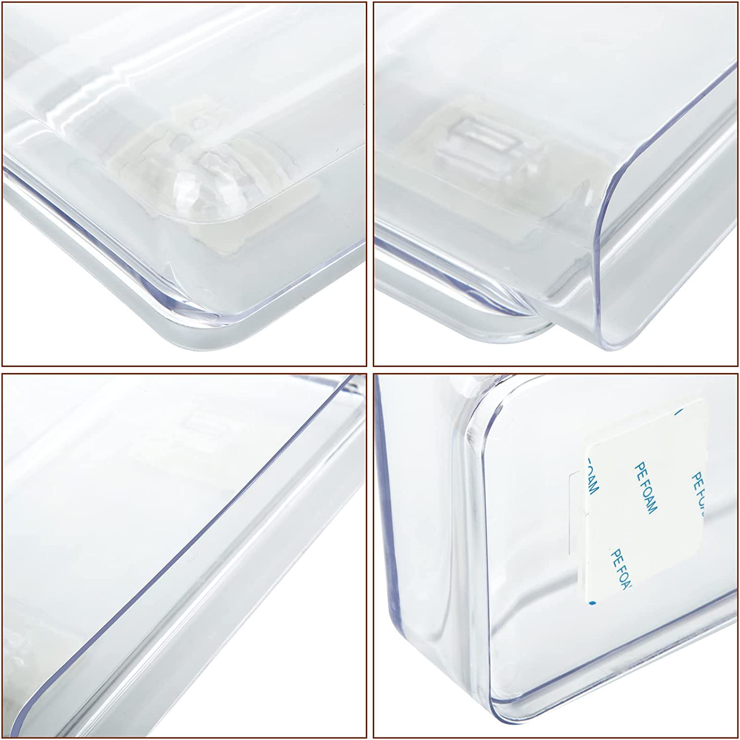 3 Pack Clear Wall File Holder Acrylic Wall File Organizer - Durable Plastic Single Pocket Hanging Wall Magazine File Folder Holder For Office, Home, Bathroom, 8.6x4.7x1.8 Inch