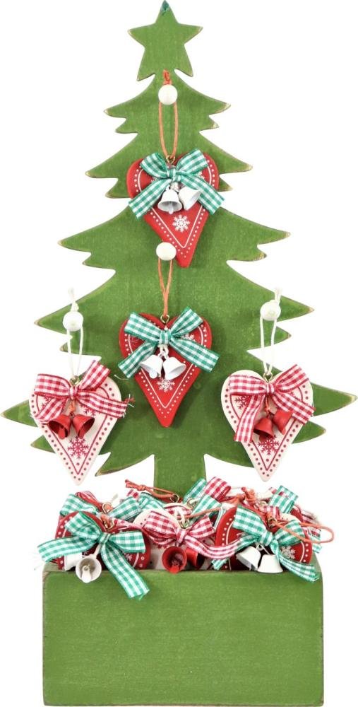 'Hoff Interieur 25TEILIGES Tree Display Wooden Hearts 45 x 39 x 36 cm