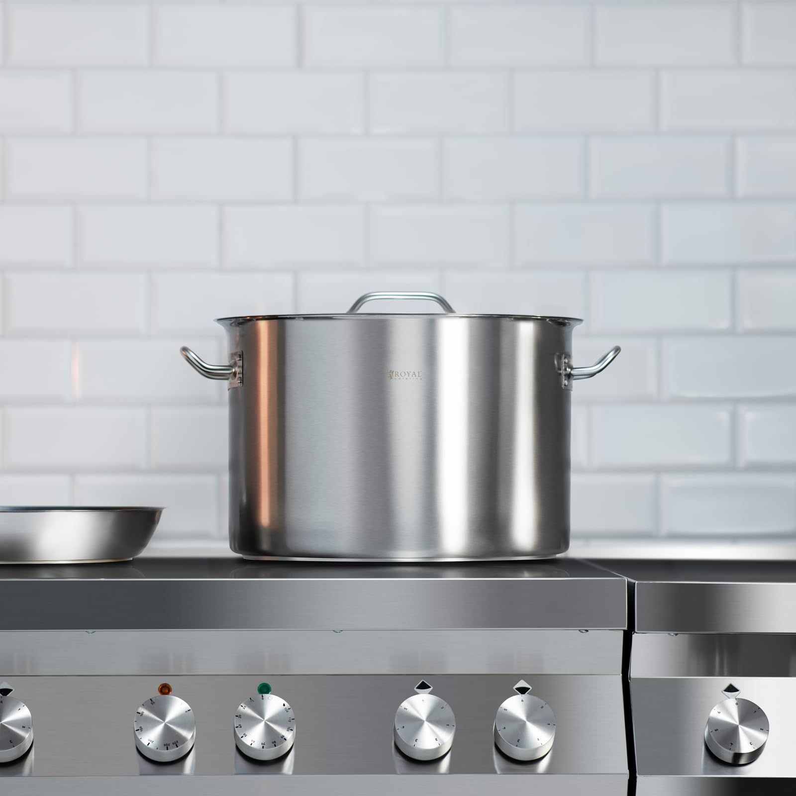 Royal Catering Pentola a induzione, 23 l, Ø 35 cm, con coperchio, in acciaio inox