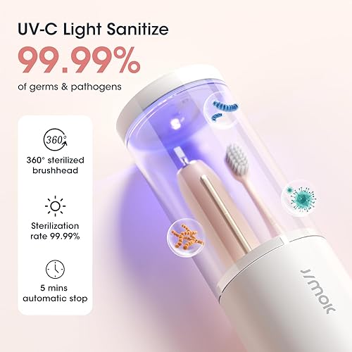 Miniatura 2 de Cepillo de dientes eléctrico sónico con estuche de limpieza mejorado, 1 carga para 90 días de uso (incluye adaptador de pared), juego de cepillos de