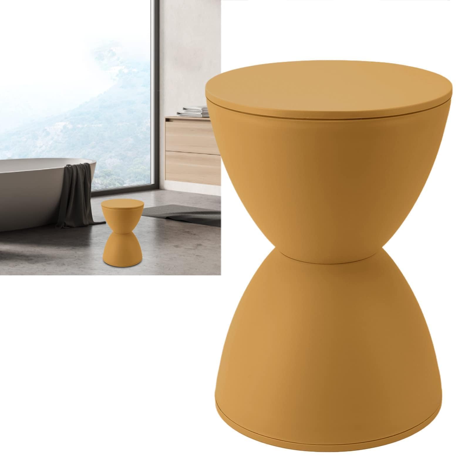 Sgabello a Forma di Clessidra in Plastica Multiuso e Versatile, Design Semplice e Moderno, Resistente e Sicuro