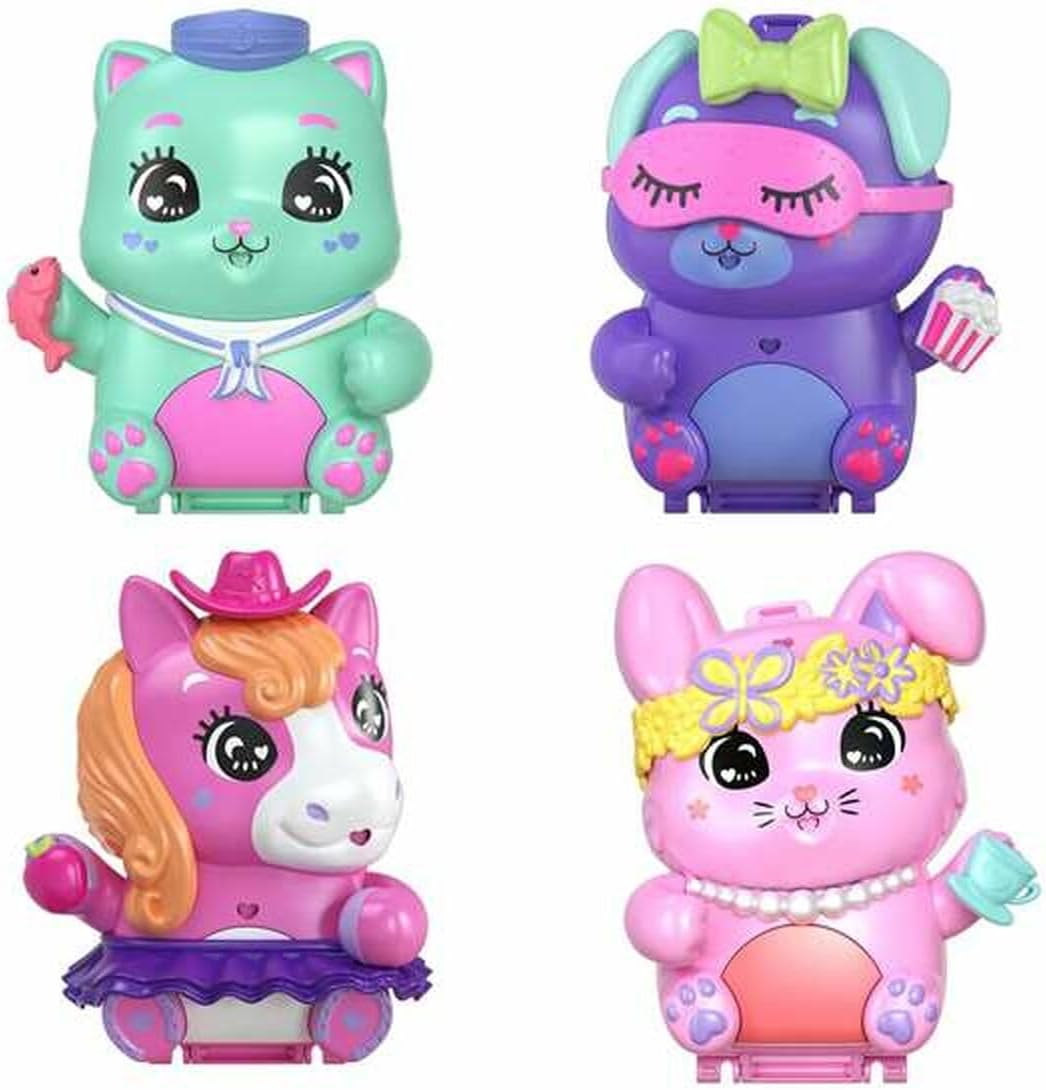 Polly Pocket Set of 4 Dolls Assorted Models, Random Delivery Without Repeats
