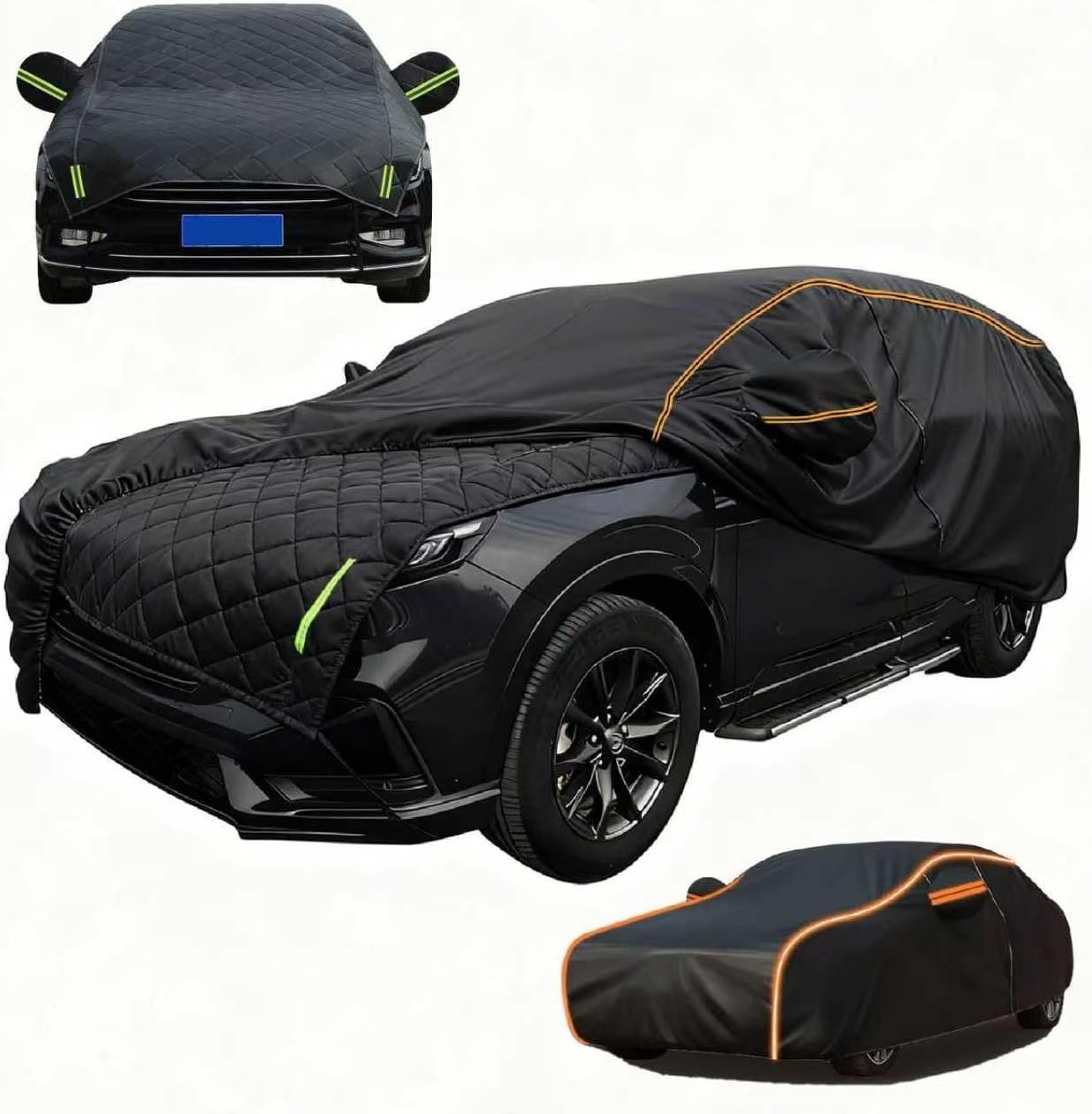 Hail Protector Car Cover 2-in-1, Car Snow Cover Compatible with Jeep Wrangler JK JL 2 Doors 2007-2025, Thickened Waterproof All Weather Custom Hailproof k497r