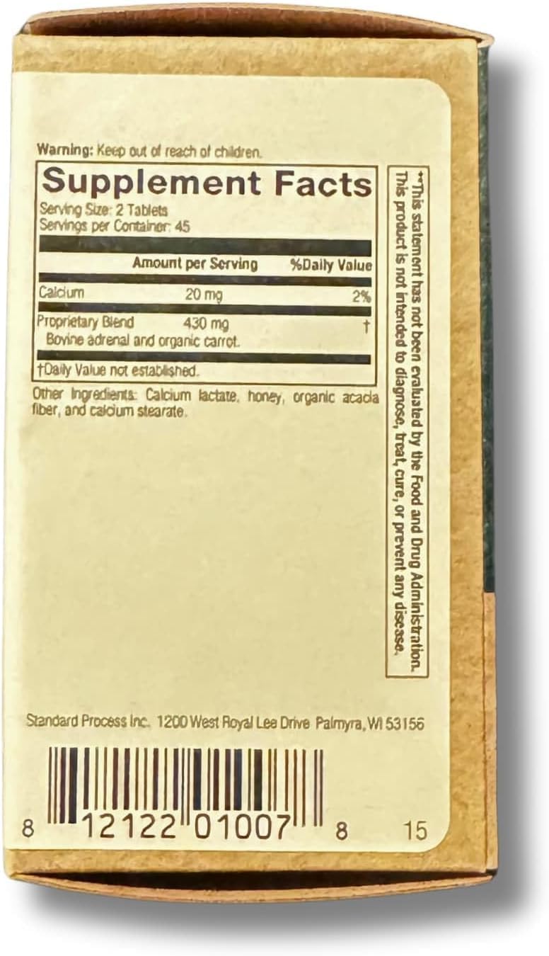Adrenal Desiccated – Natural Adrenal Support for Energy, Stress Resilience, and Immune Health – GF, 90 Tablets