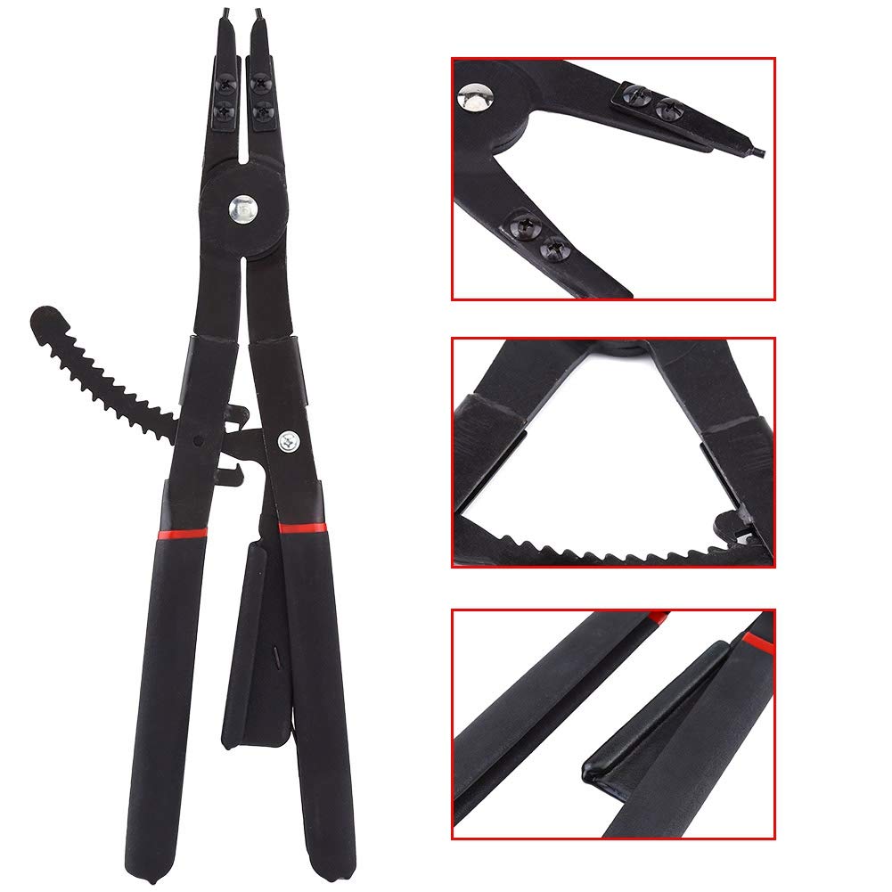 Alicates reemplazo para anillos elásticos, 16 "Universal Circlip Alicates reemplazo para anillos elásticos Juego de herramientas Anillo de retención con puntas de repuesto
