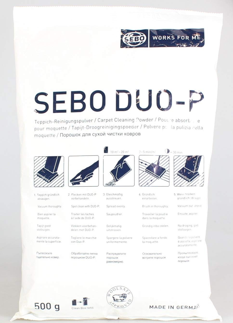 SEBO Genuine Duo P Clean Box Powder Refill Pack 500gm 3600E,