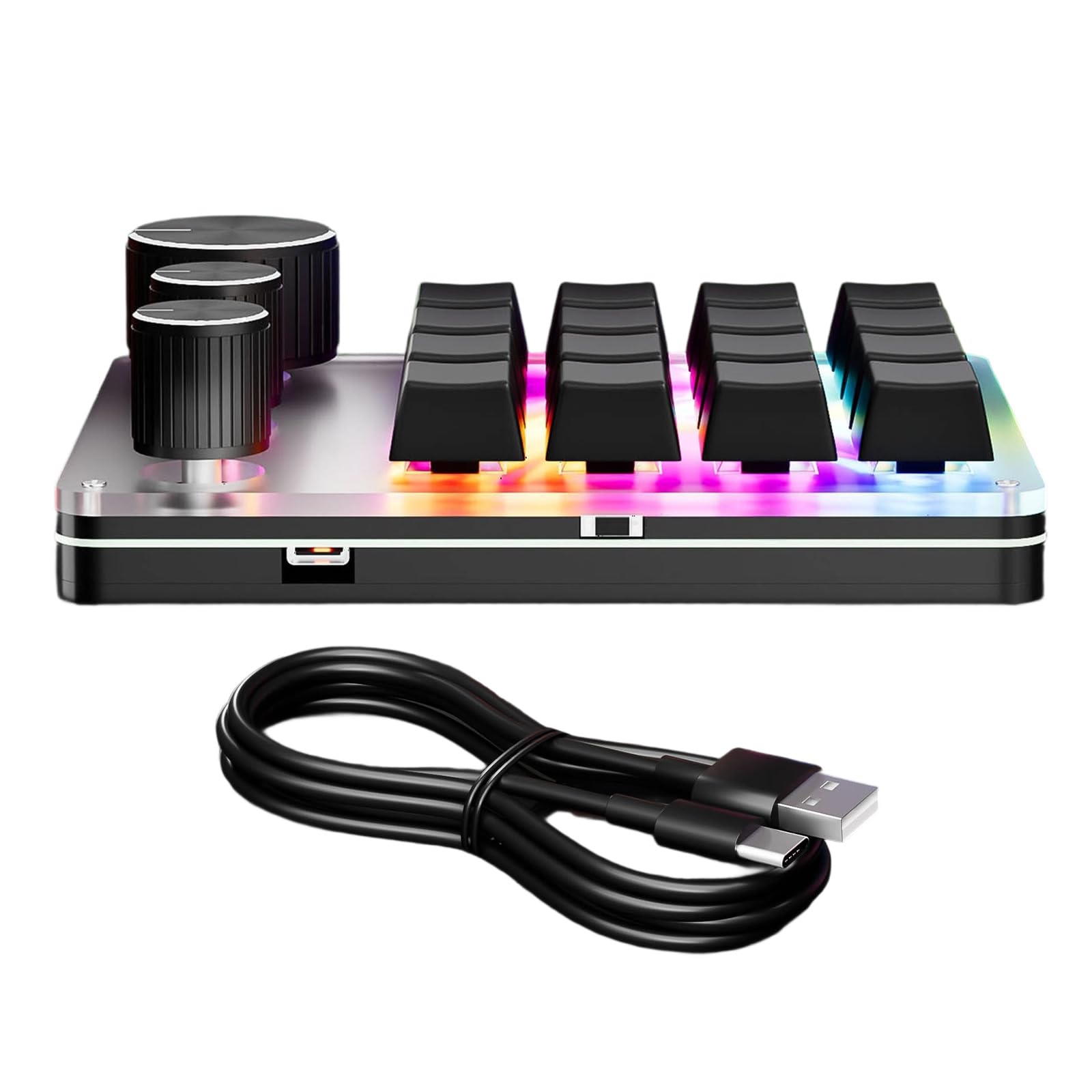 在庫処分】プログラマブルキーパッド、16キー3ノブブルースイッチ片手