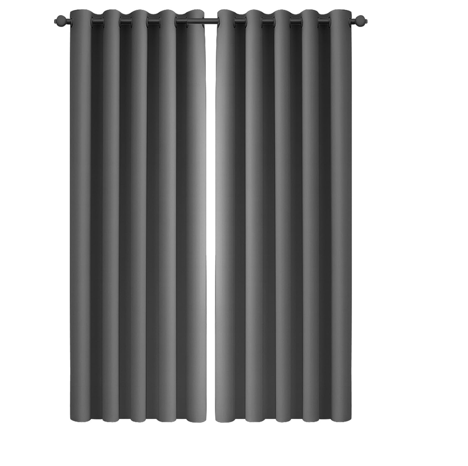 Imperial Rooms Eyelet Blackout Curtains for Living Room 90x90 Inch Grey Curtains for Bedroom Energy Saving Thermal Curtain 2 Panels with Tiebacks
