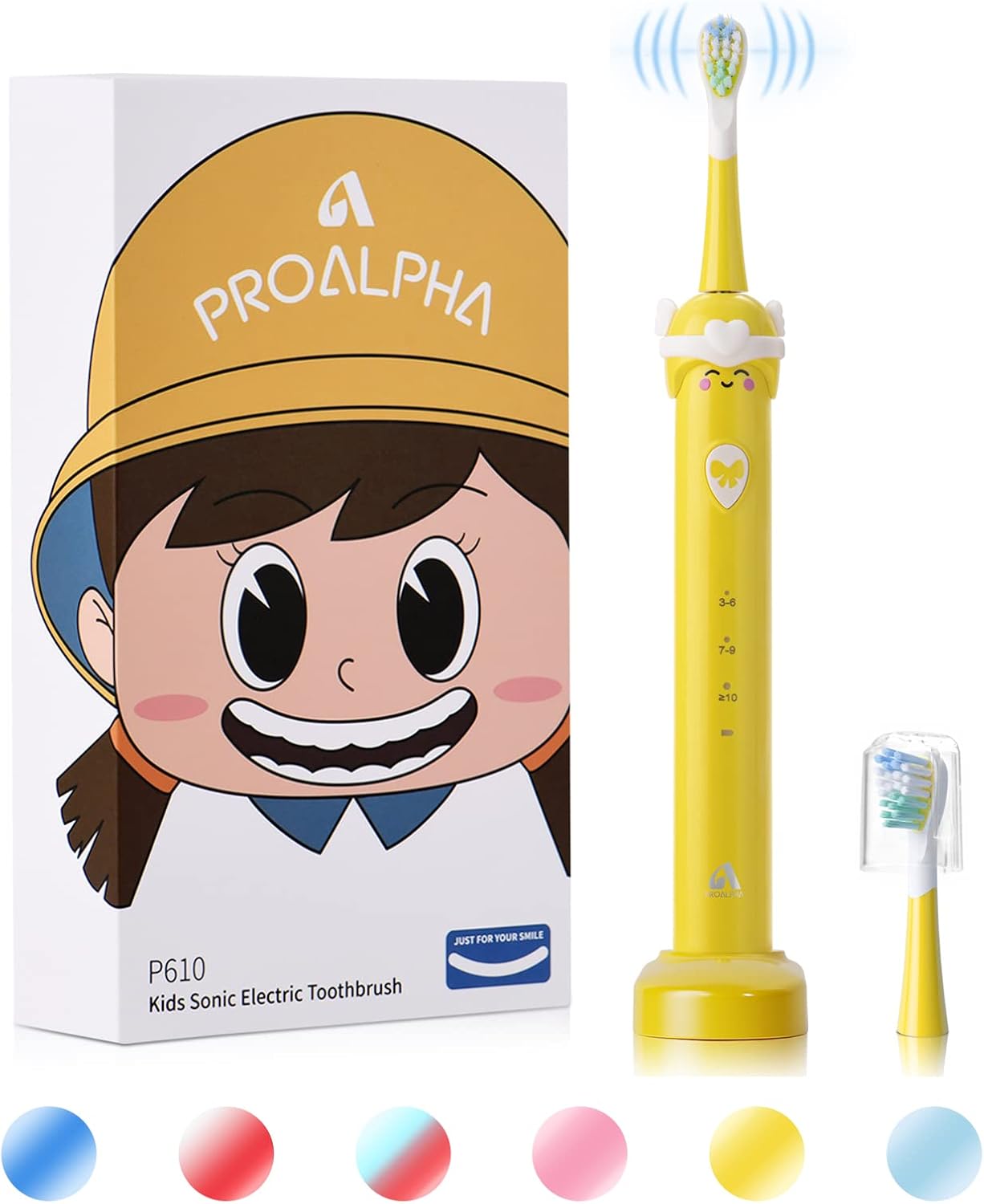 proalpha Kids Sonic Toothbrushes, Yellow