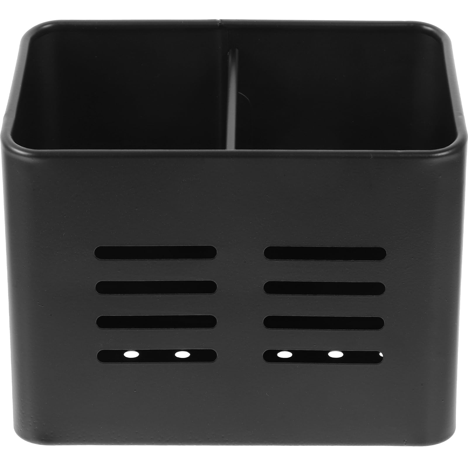 Porte-ustensiles Support de Fourchettes Noir en Acier Inoxydable Robuste Trous D'évacuation Simple et Élégant pour Égouttoir à Baguettes Cuisine Moderne