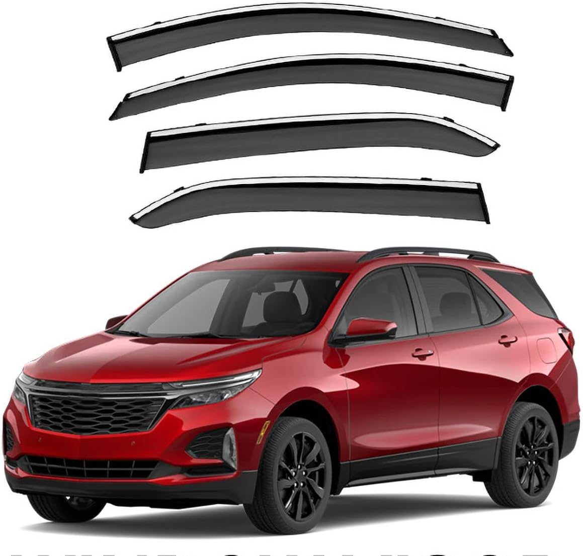 Panxuc Normal Car Wind Deflectors For Equinox 2018-2024, Side Window Wind Rain Deflector Window Visor Sun Rain Guard Smoke Guards