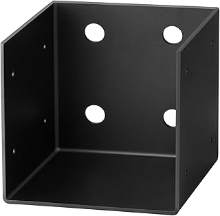GBGS 4 Pcs 4x4 Pergola Wall Mount Bracket,11 Gauge(3 mm Thick) Joist Hanger Inner Width:3-1/2" fit 4x4,4x6 Nominal Wood Beam,Black
