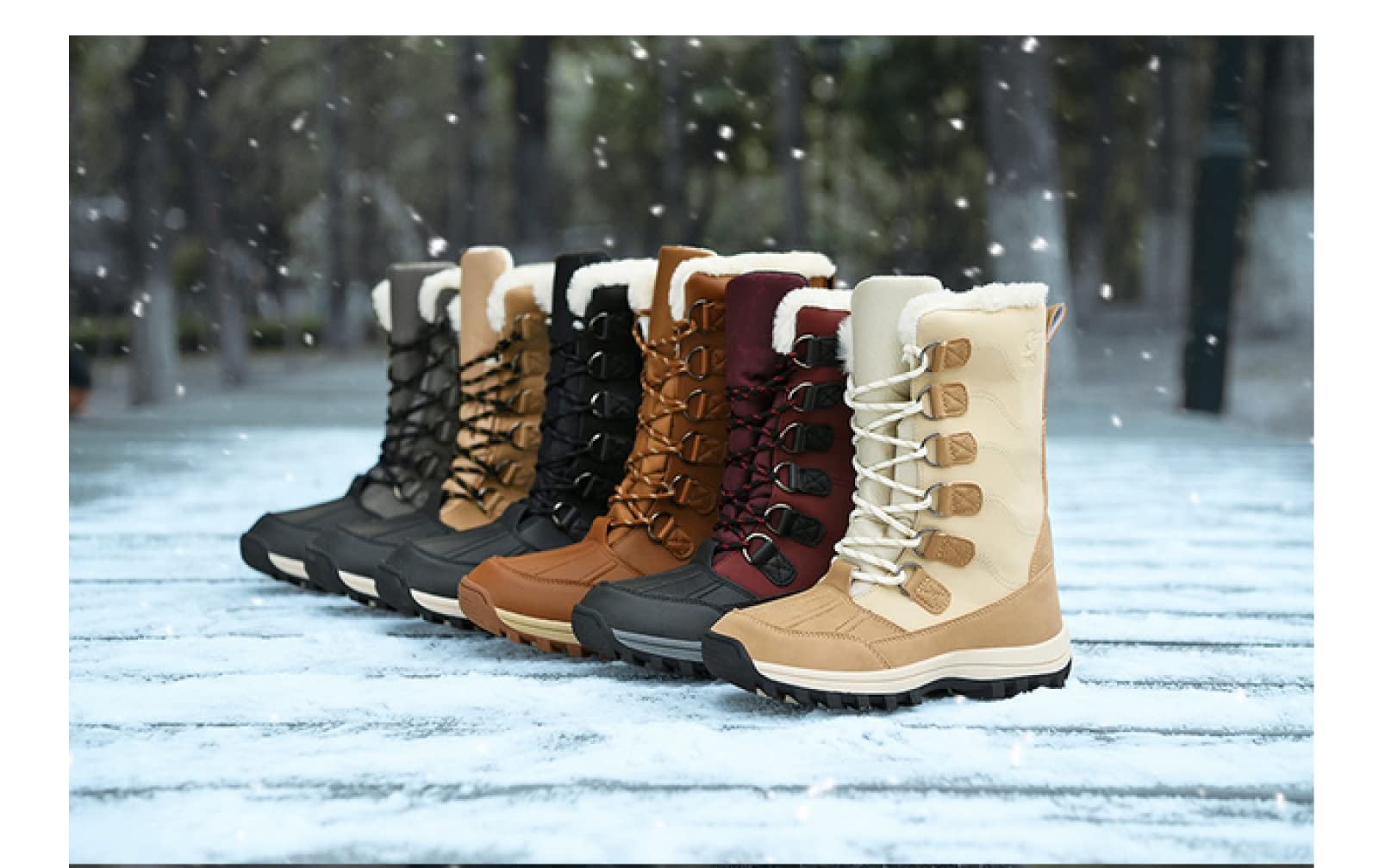 Amazon.co.jp: 女性男性防水ダックブーツ滑り止めファー裏地寒い天候