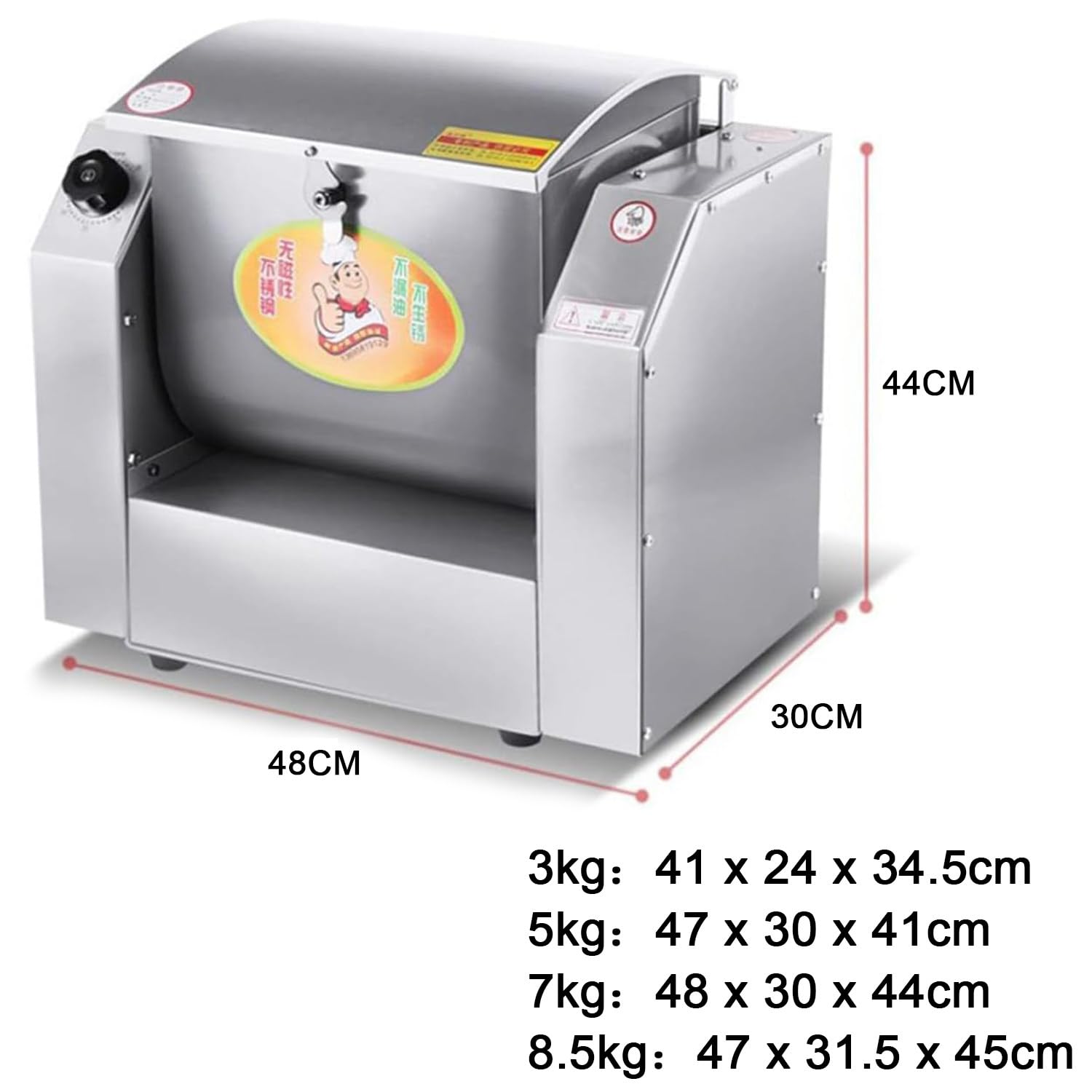 Impastatrice, macchina impastatrice automatica commerciale da 1100 W/1500 W, impastatrice a spirale per impasti di diverse farine, macchina per panetteria, 7 kg