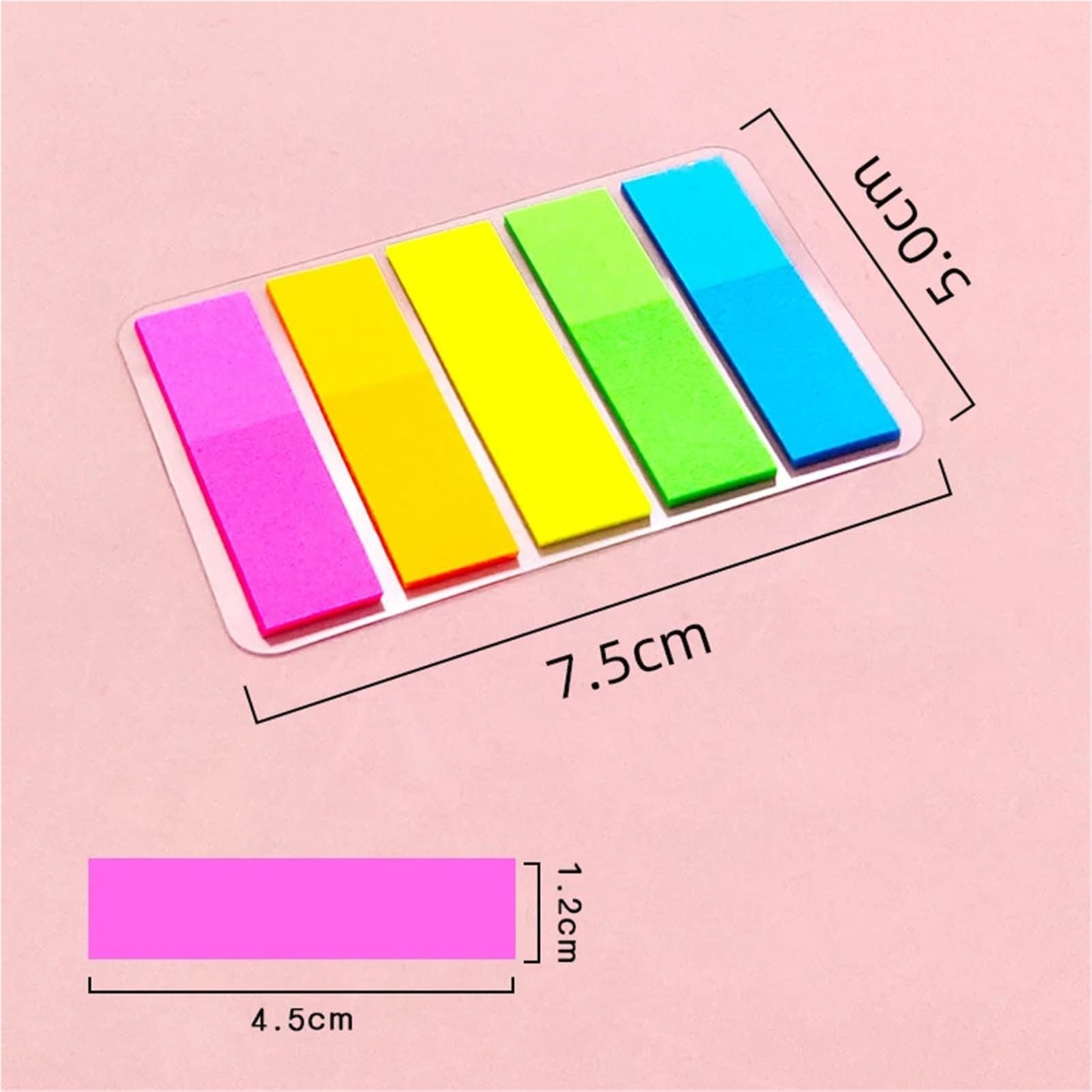 Note adesive, 40 foglietti adesivi per ufficio e scuola, color arcobaleno (colore A)