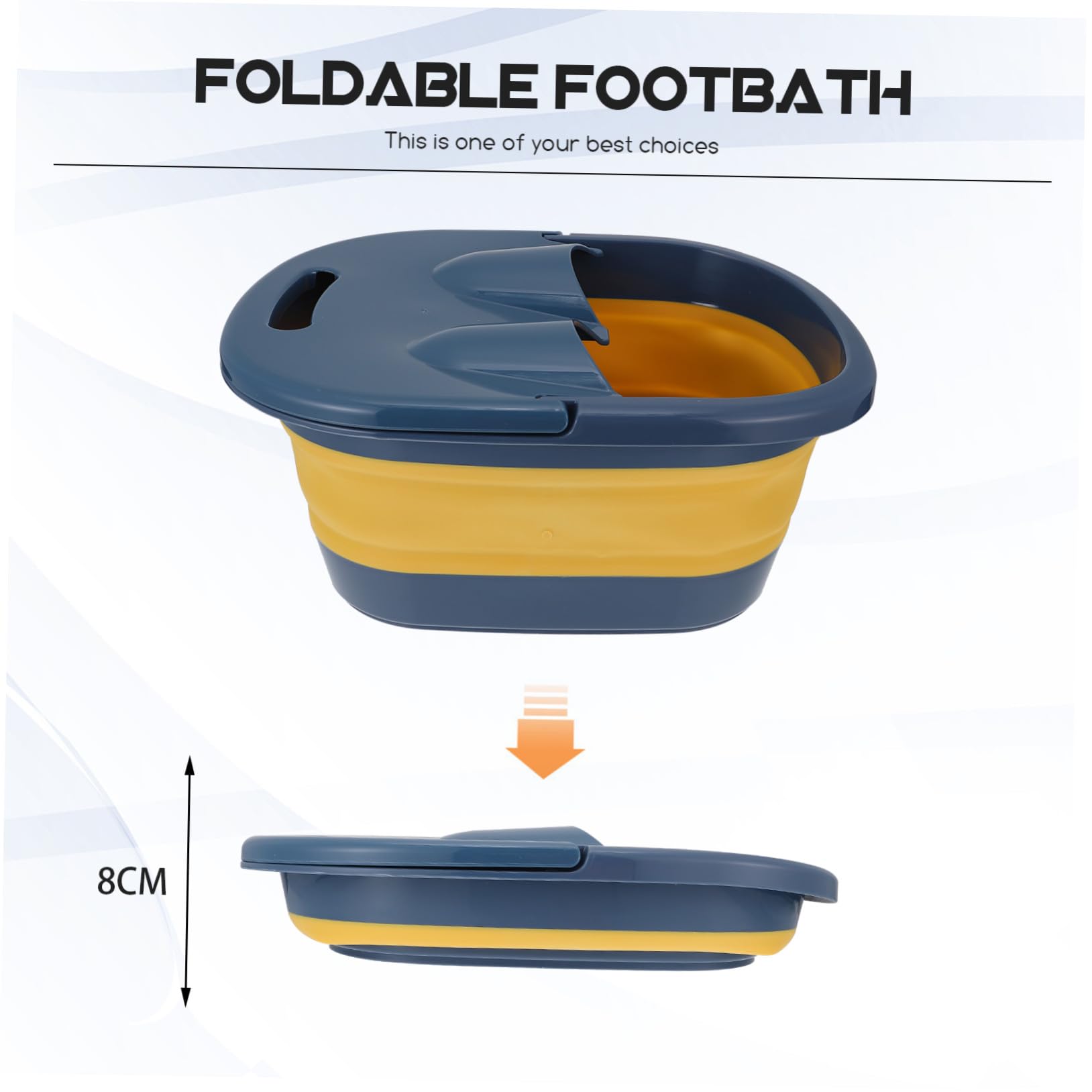Hohopeti Cubeta Plegable para Remojo de Pies con Masaje Acupuntura Soporte Estable para Uso Doméstico Familia y Color Azul Profundo