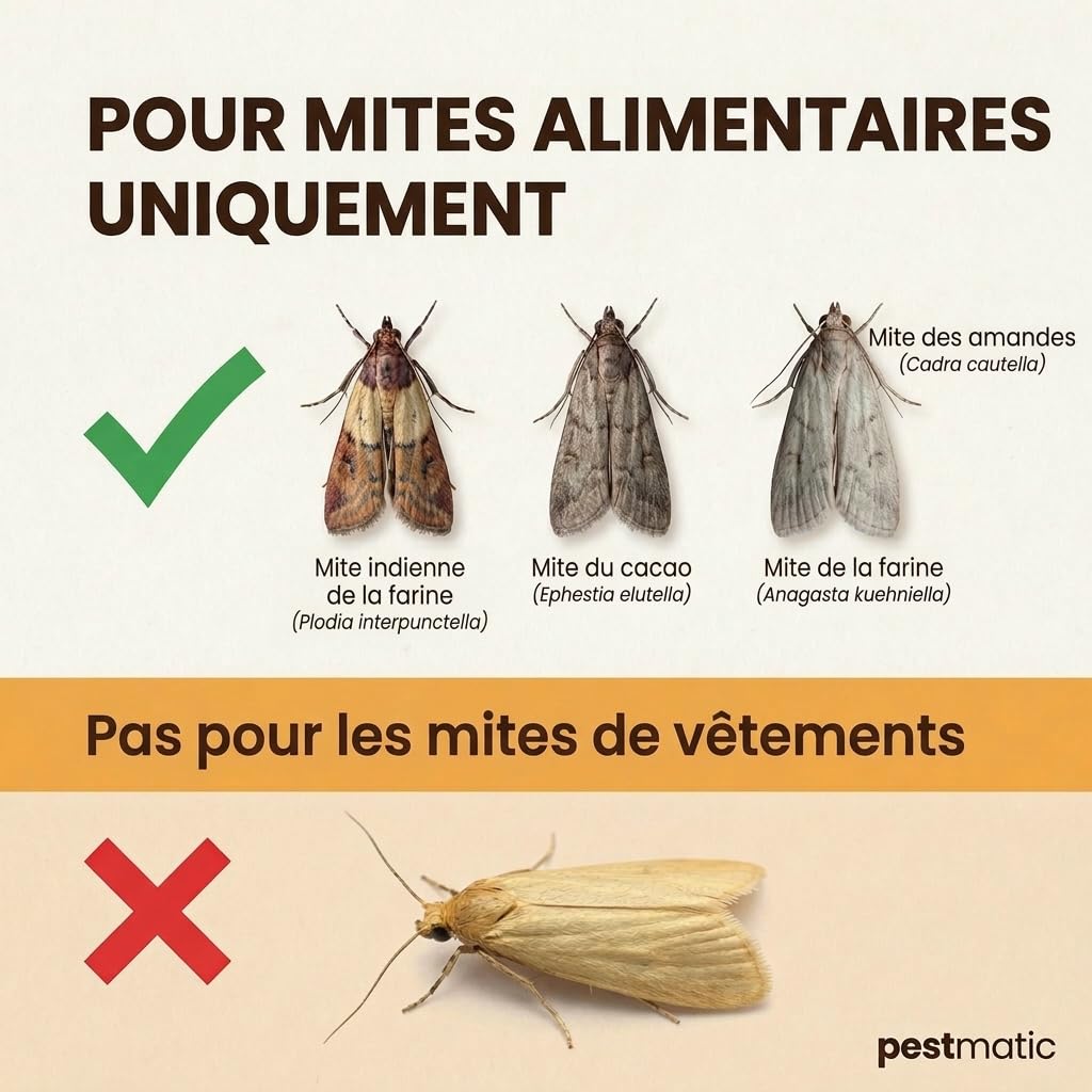 Pestmatic Piège à Mites Alimentaires Pack Eco 10 Unités Phéromone Puissante