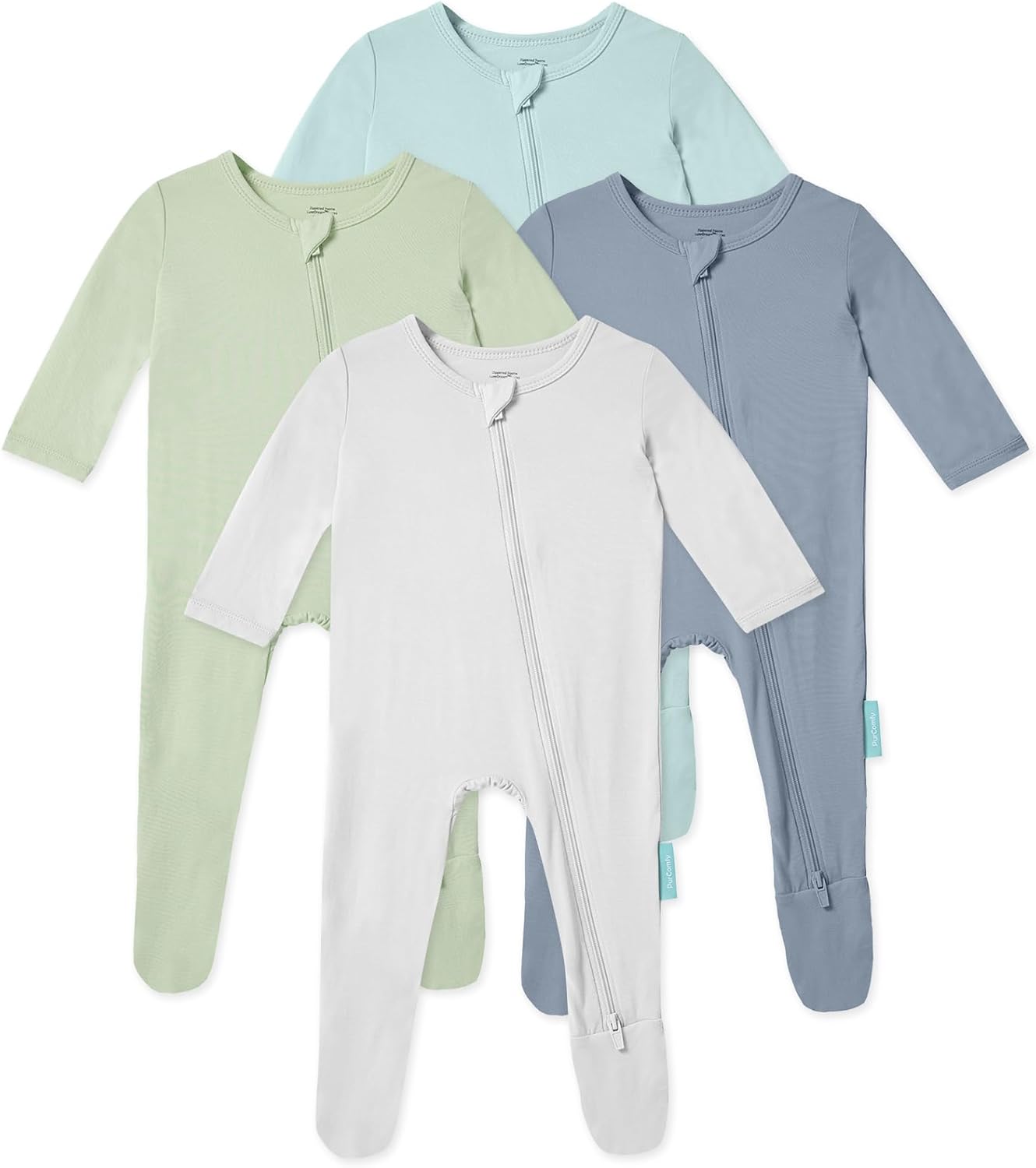 Baby Zipper Footed Pajamas in Bamboo Rayon (0-24M) PurComfy