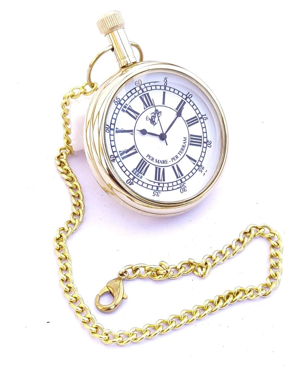 Classic Brass Pocket Gandhi Watch Royal Look Indian Handicraft Gift Item-image-46