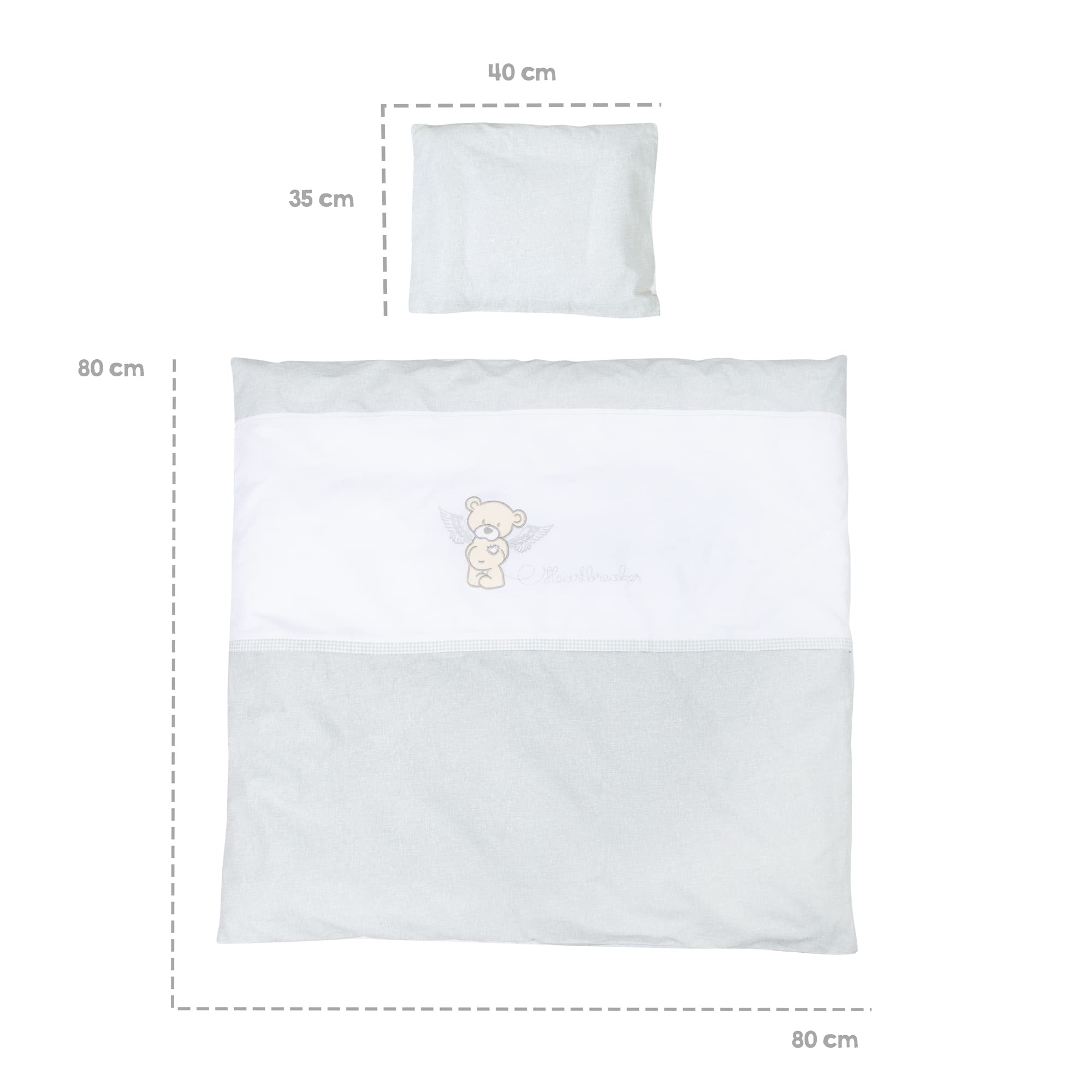 roba kołyska niemowlęca 40 x 90 cm Heartbreaker - wózek i kołyska - kompletny zestaw łóżeczka z funkcją blokady - w tym tekstylne wyposażenie - drewno białe