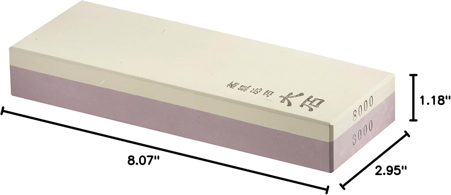 Magma Ohishi Japanese Toishi Waterstone, Grindstone, Grain 3000/8000 Combination, 8.07x2.95x1.18