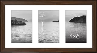 Americanflat 4x6 Collage Picture Frame - Fits 3 - Engineered Wood - Walnut