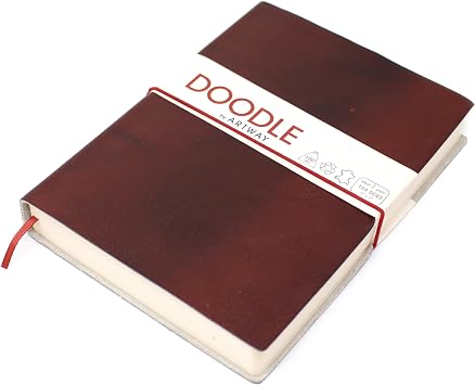 Artway Indigo Doodle   Chestnut Brown Leather Sketchbook/Notebook   175mm x 125mm - 164 Sides/82 Pages of 150gsm Cartridge Paper