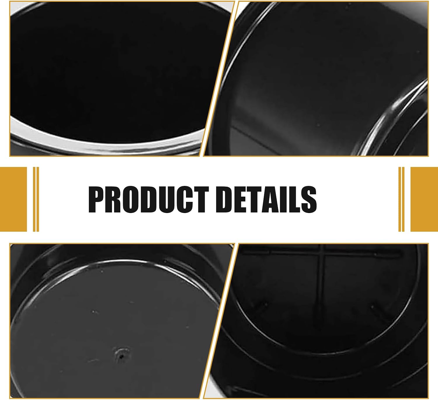 2PCS Car Cup Holder Insert, Black Plastic Couch Cup Holder Insert, Large Capacity Drop in Drink Can Holders Replacement Accessories, Universal for Car RV Boat Golf Cart