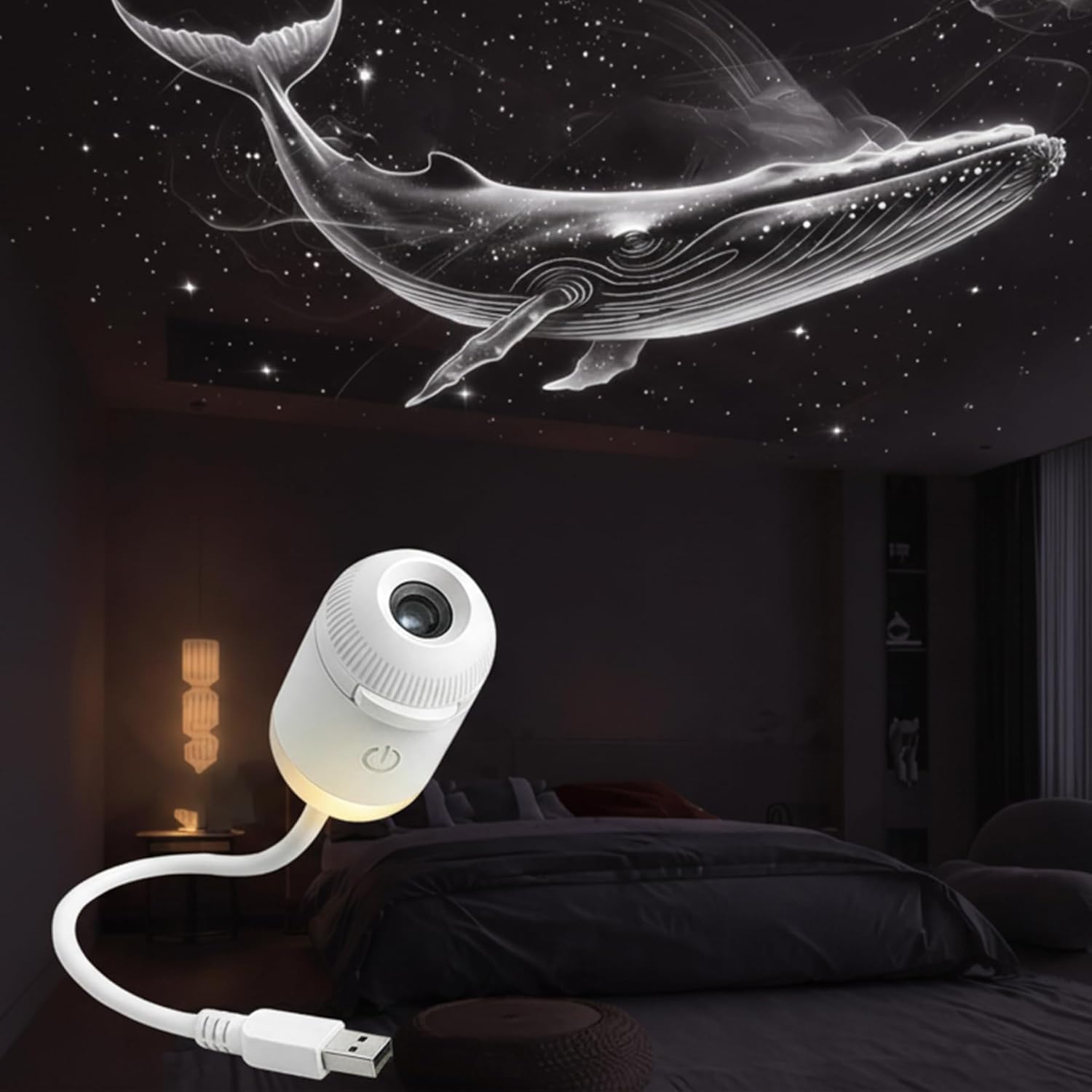 2-in-1 Galaxy Ceiling Projector Night Light | Mini Galaxy Star Projector for Bedroom | USB Starry Sky Light Dream Projectors | Led Lamp for Ceiling Wall Room Decor