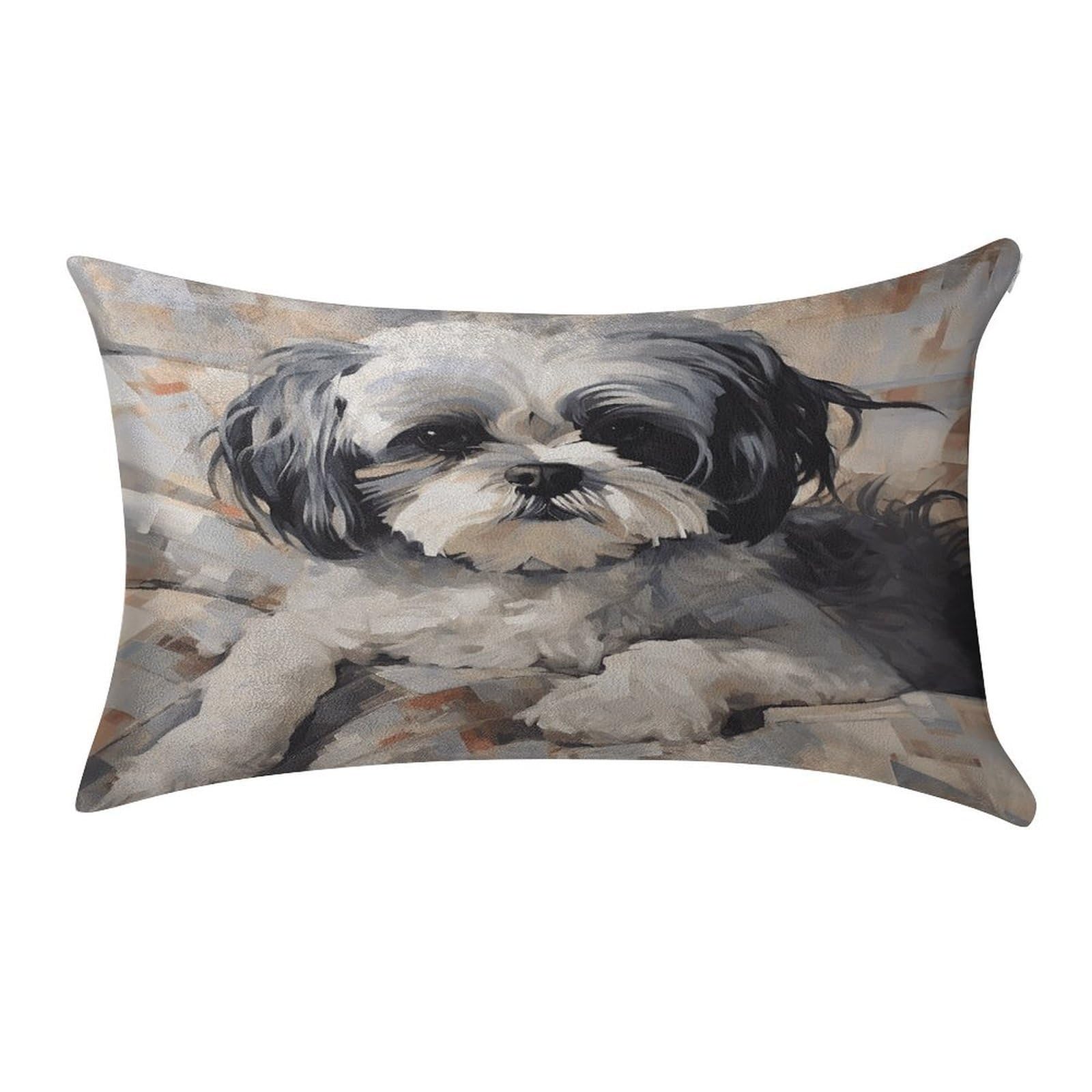VstaDank Shih Tzu Throw Pillow Cover 12"×20" Ultra Soft Pillowcase Cozy Lumbar Pillow Shell Gold Velvet Exquisite Decorative Cushion Sham Protector for Couch Sofa Bedroom
