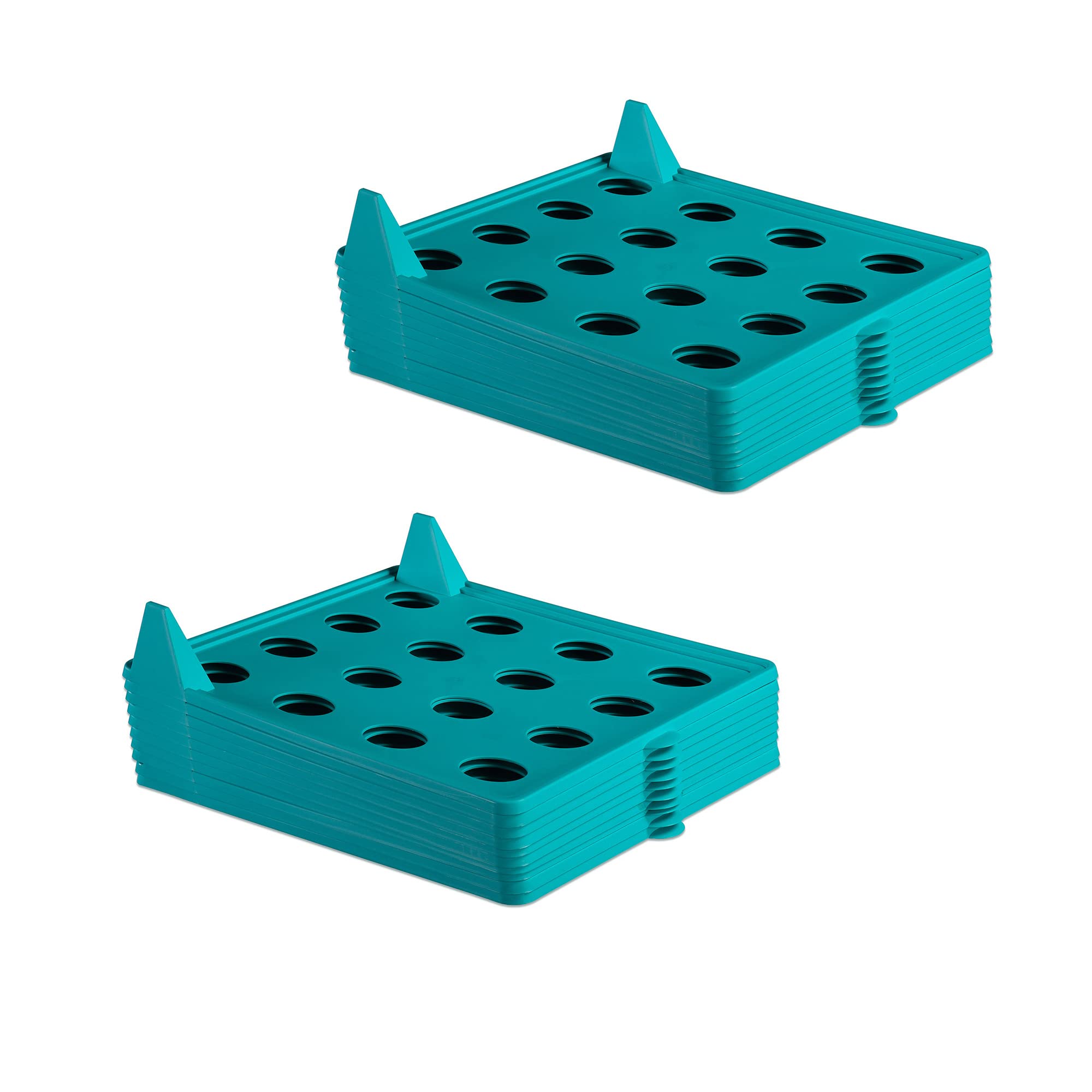 MAGIC STAX Wardrobe Cloth Storage Organizer for Shirts, T-Shirt, Trousers, Sarees and Tops Cloth, 36 x 29 x 5.5 cm (Pack of 20, Cyan Blue)