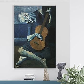 Amazon.co.jp: パブロ・ピカソの老いたギター弾きキャンバス絵画