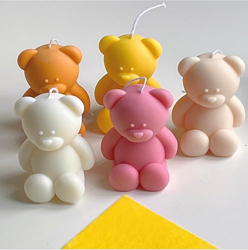 Miniatura 4 de Molde de silicona de oso 3D, moldes de vela de oso pequeño y jabón, molde de silicona hecho a mano para hacer velas, molde de resina artesanal para