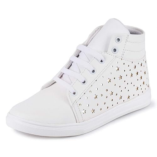D-SNEAKERZ Shoes for Women Girls Latest Casual Wear Daily Use New Model Fashion Sneakers for Girls Stylish High Ankle Length (7607)