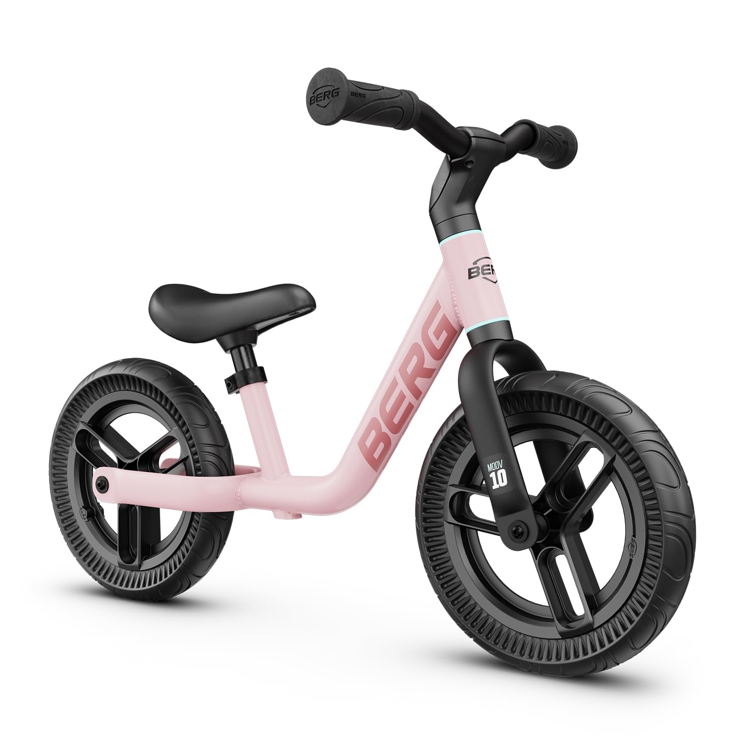 Berg MOOV 10 Zoll Laufrad, Laufrad ab 2 Jahre, Lenkrad und Sattel Höhenverstellbar (Rosa)