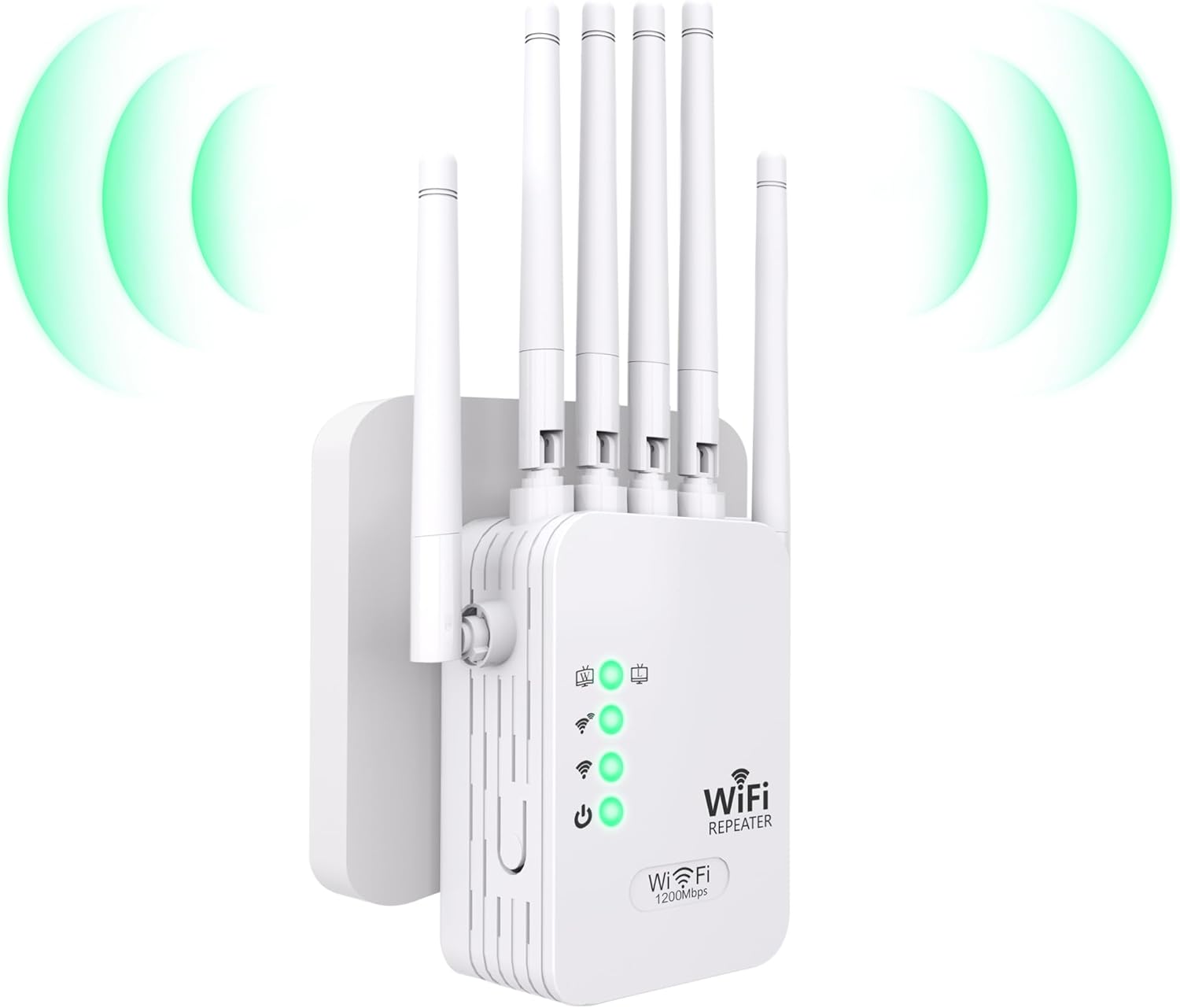 2026 WiFi Extender Signal Booster with 6 Antennas, 2 Ethernet Ports,1200Mbps, Wall-Penetrating, Easy Setup for 35+ Devices, Long Range WiFi Booster,360° Full Coverage