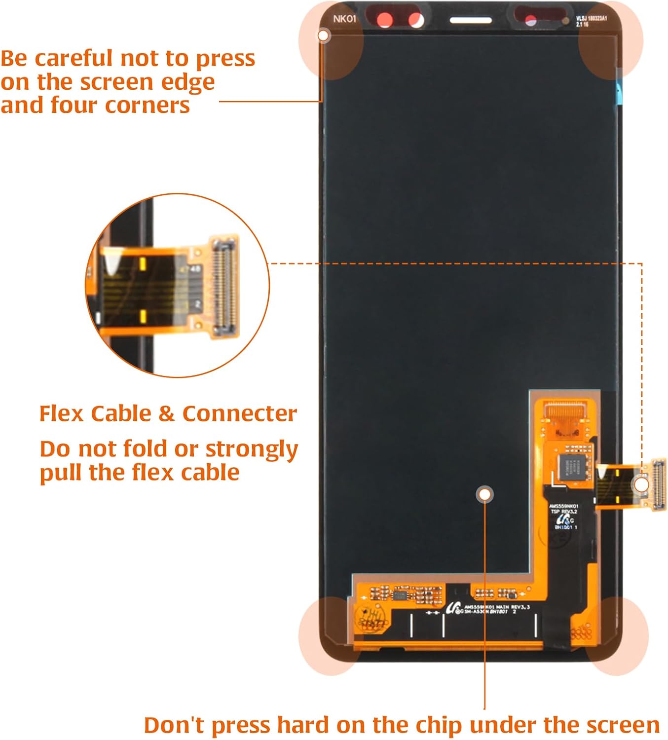 A-MIND for Samsung Galaxy A8 2018 A530 Original Screen Replacement SM-A530F SM-A530W SM-A530L Touch Digitizer LCD Display Full Assembly Repair Kits,with Tools