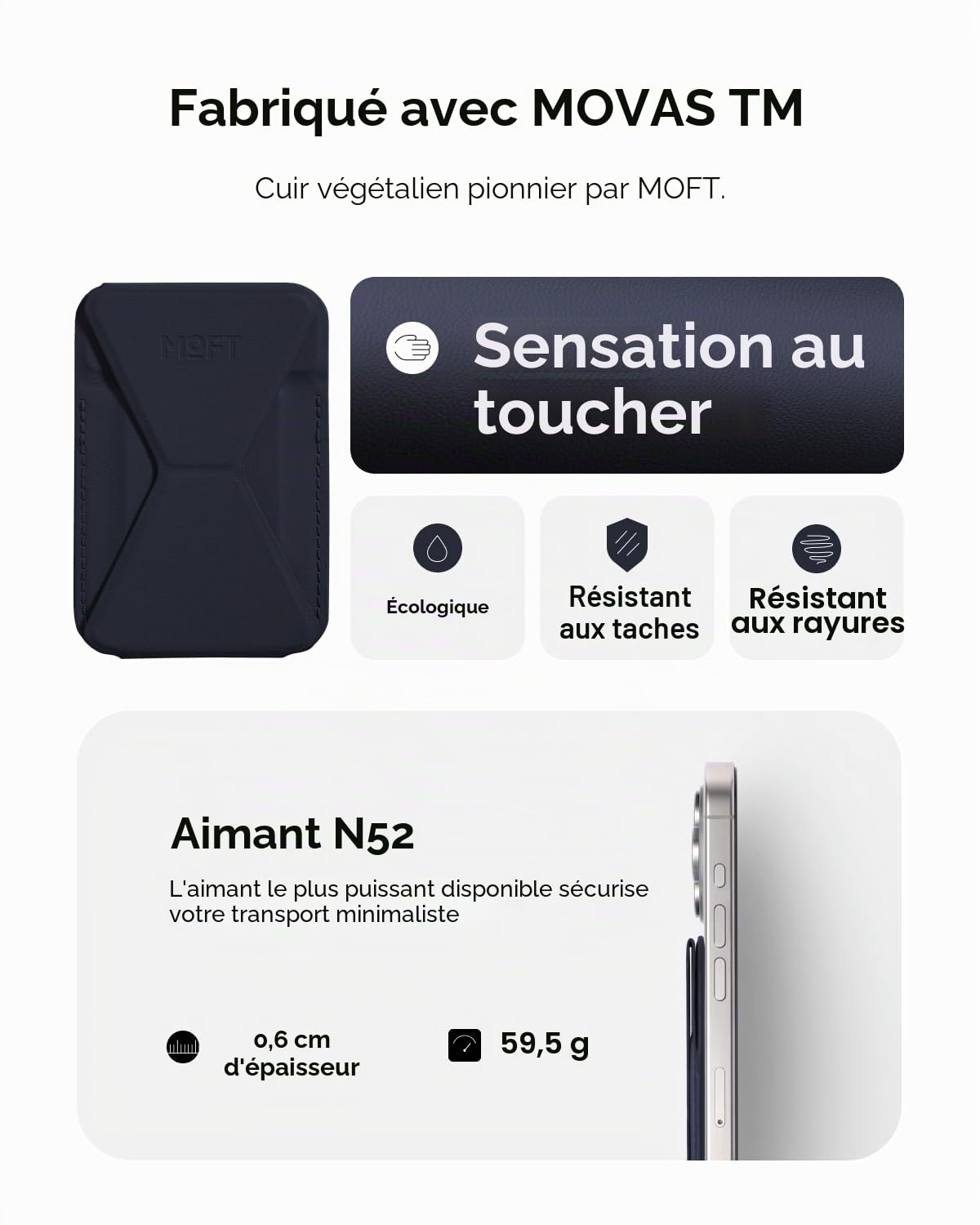 MOFT Snap Portefeuille pour Magsafe pour iPhone 17/16/15/14/13/12 Series