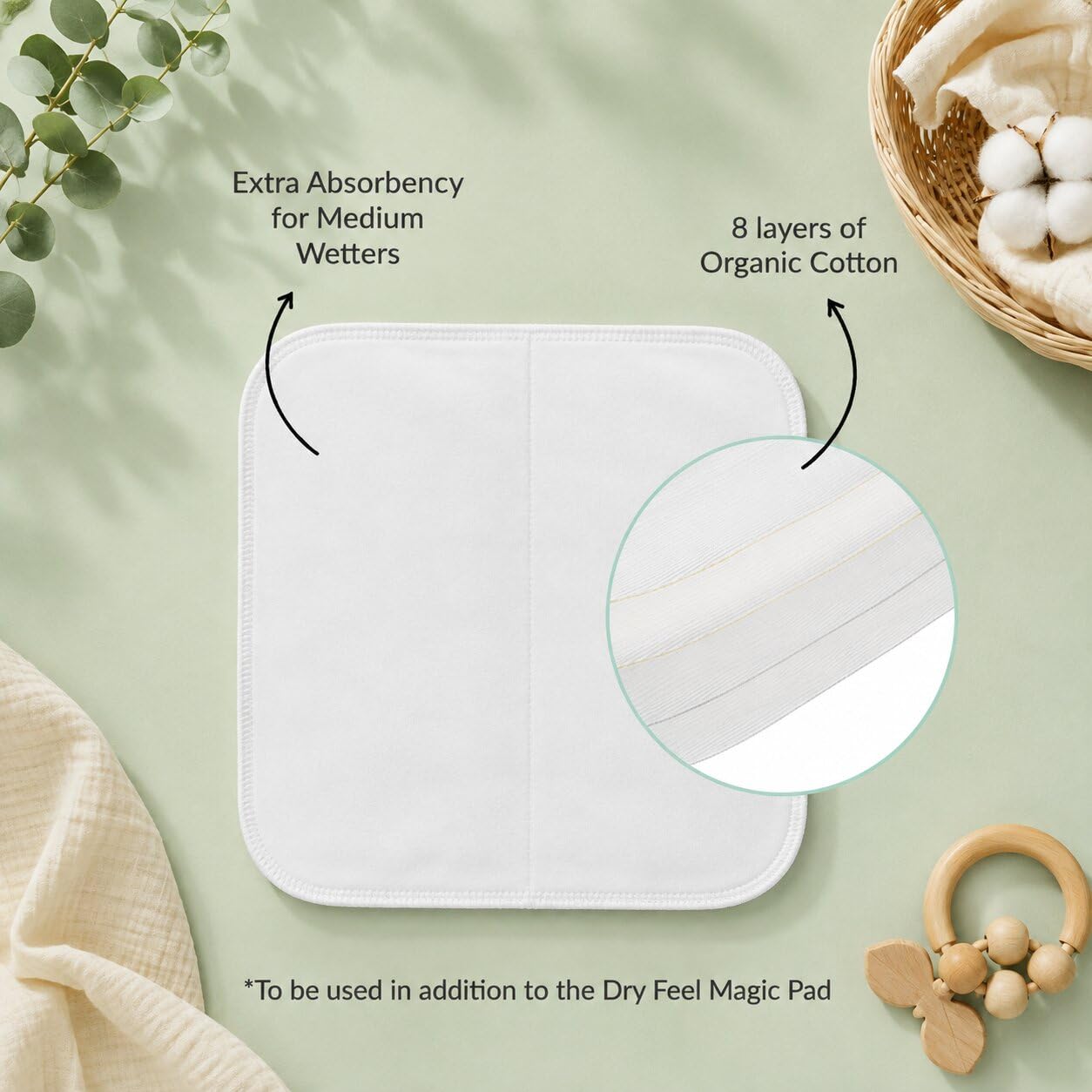 SuperBottoms Dry Feel Pad for Babies, set of 1 - Cloth diaper soaker/insert for SuperBottoms Freesize UNO cloth diaper 3