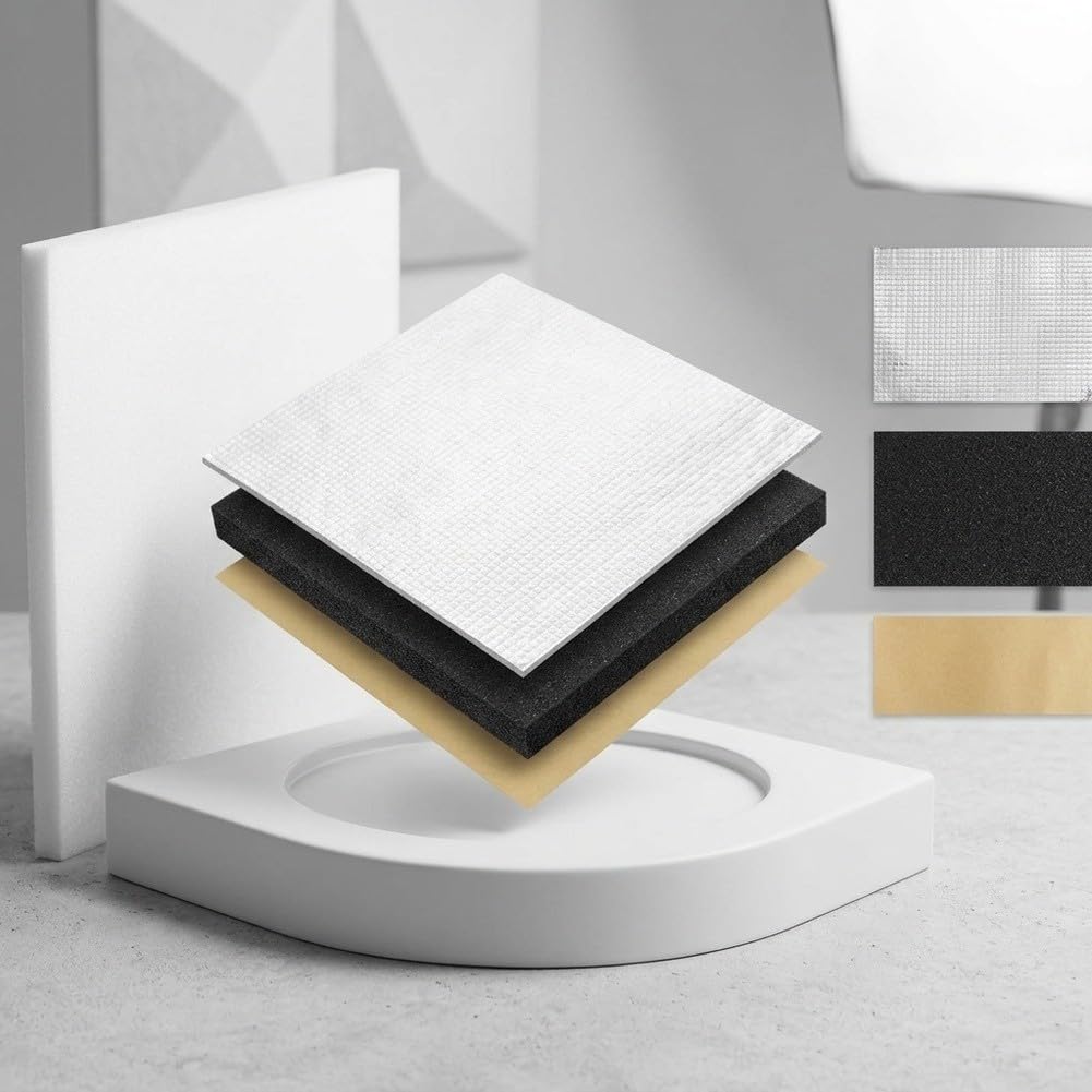 Alfombrilla de amortiguación de sonido para coche, espuma de aislamiento térmico de 5 mm, protector térmico impermeable para capó del motor, suelo, techo, maletero, reducción de ruido