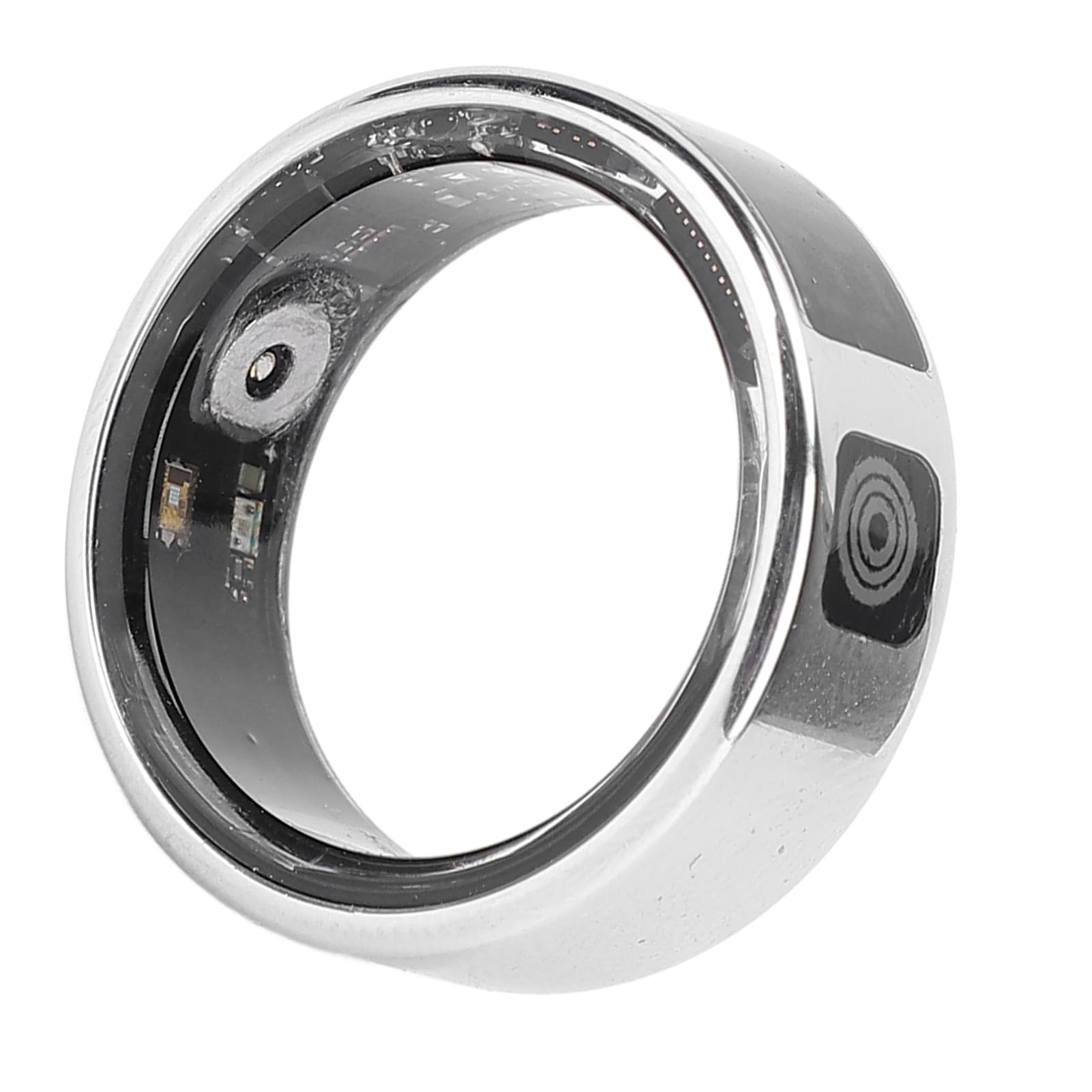 Smart Ring Fitness Tracker per Uomo Donna, Touch Screen per Esercizi Salutari Argento, IP68 con Vano di Ricarica (Taglia 12 (ID 21,4 mm/0,84 pollici C 67,2 mm/2,65)