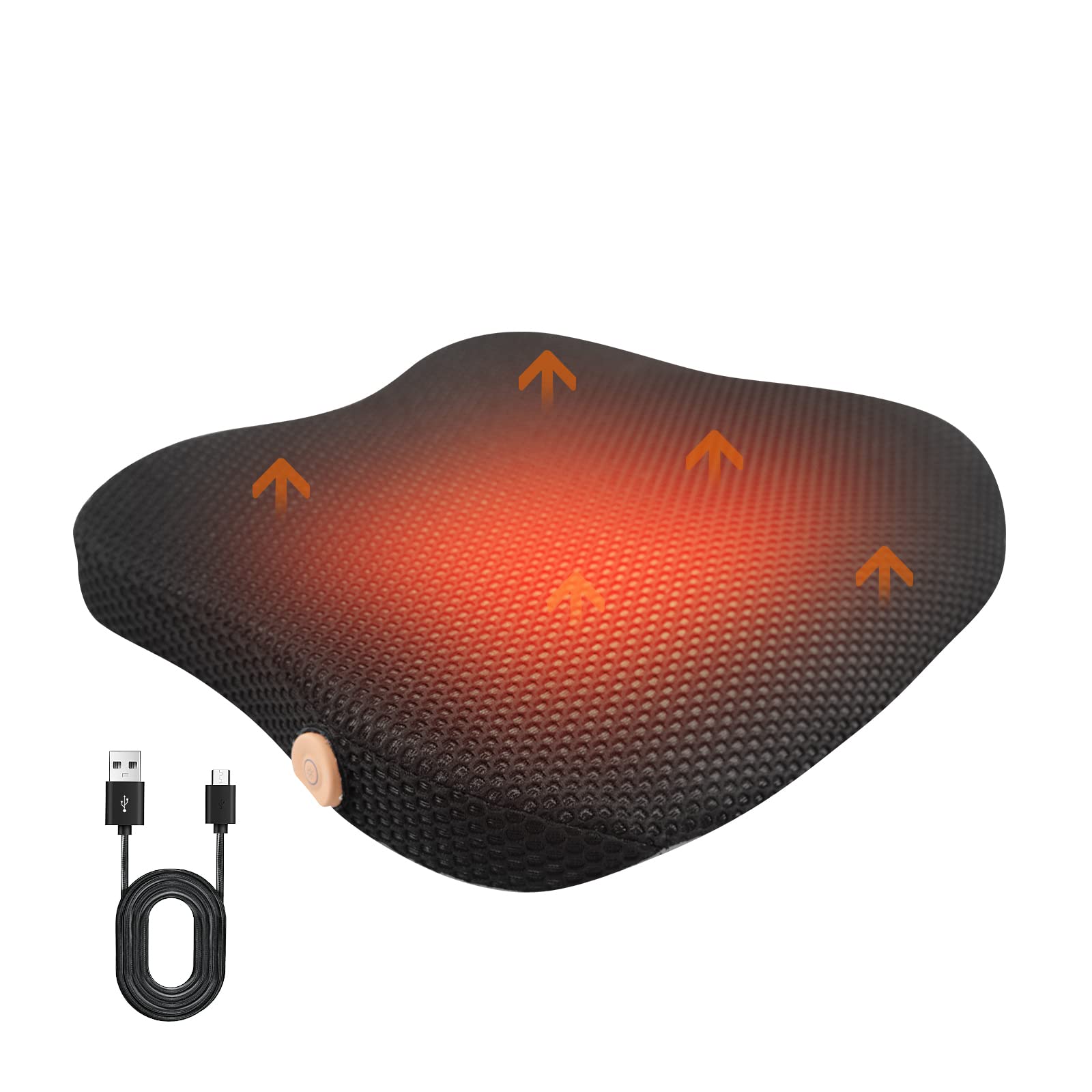 Heated Seat Cushion for Office Chair with USB Portable Heating Stadium Seats for Bleachers Heater Pad 3 Levels Graphene Heater Cushion Pillow Seat Warmer for Park,Sitting,Home,Camping (Black)