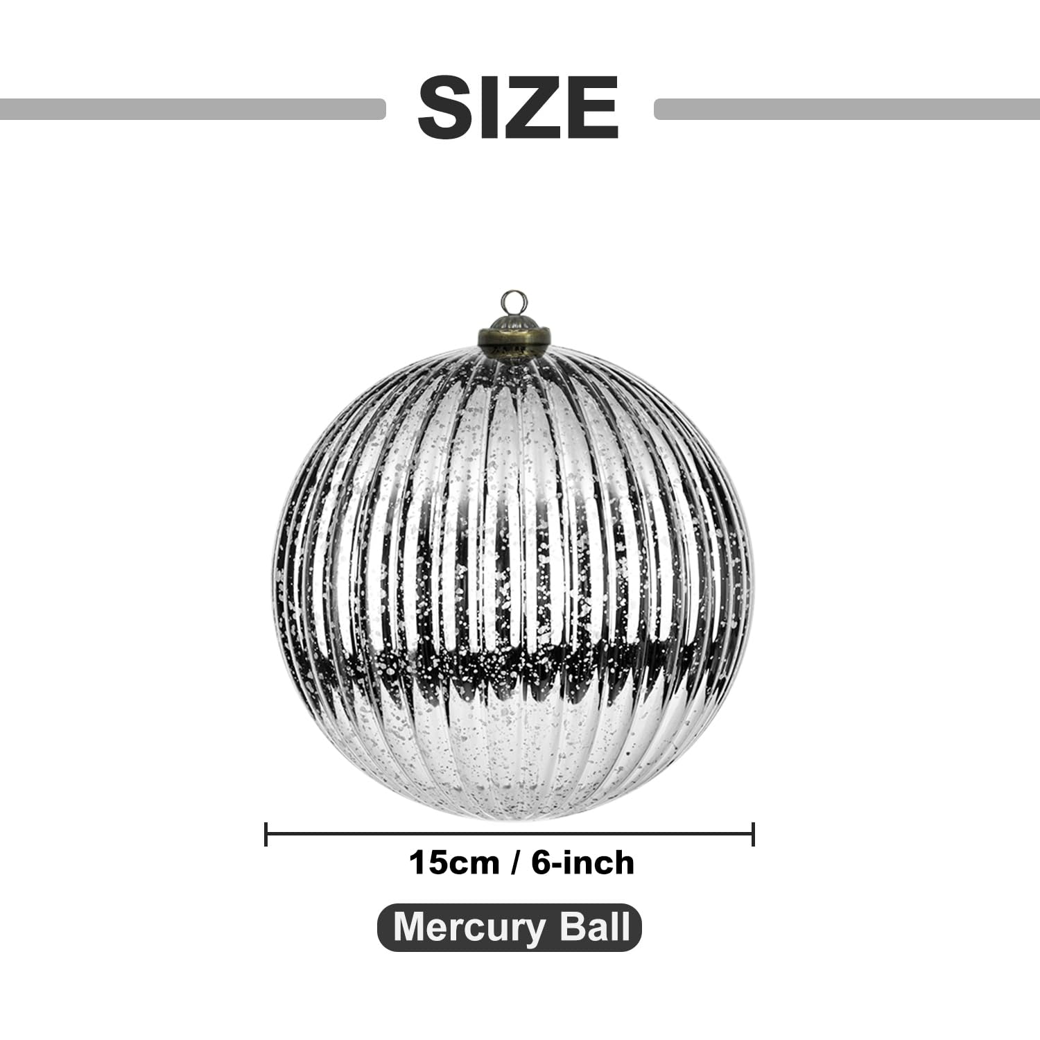Bombki bożonarodzeniowe z tworzywa sztucznego, duże XXL (Mercury, srebrne)