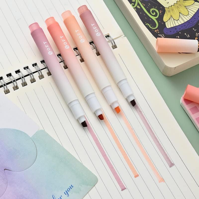 Image of WINDSELLAesthetic Cute Highlighter Pen || Highlighters Markers Pen || No Bleed Marker Pens with Chisel Tip || Pastel Marker Set || Aesthetic Cute Pastel Highlighters set (CY 566 Mix)