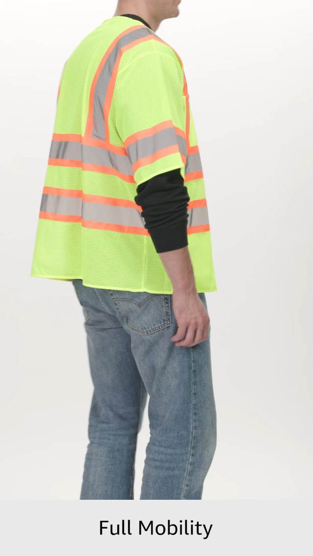 Image of Portwest Augusta Sleeved Hi-Vis Vest Visibility Reflective Safety Security Work Top ANSI 3, Yellow, X Large | Yellow, X Large, ANSI /ISEA 107 Type R Class 3, Regular Fit, 100% Polyester, Hook and Loop Closure, Internal Pockets