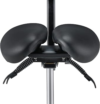 Master Massage Berkeley Ergonomic Split Style Saddle Stool with Backrest-Black