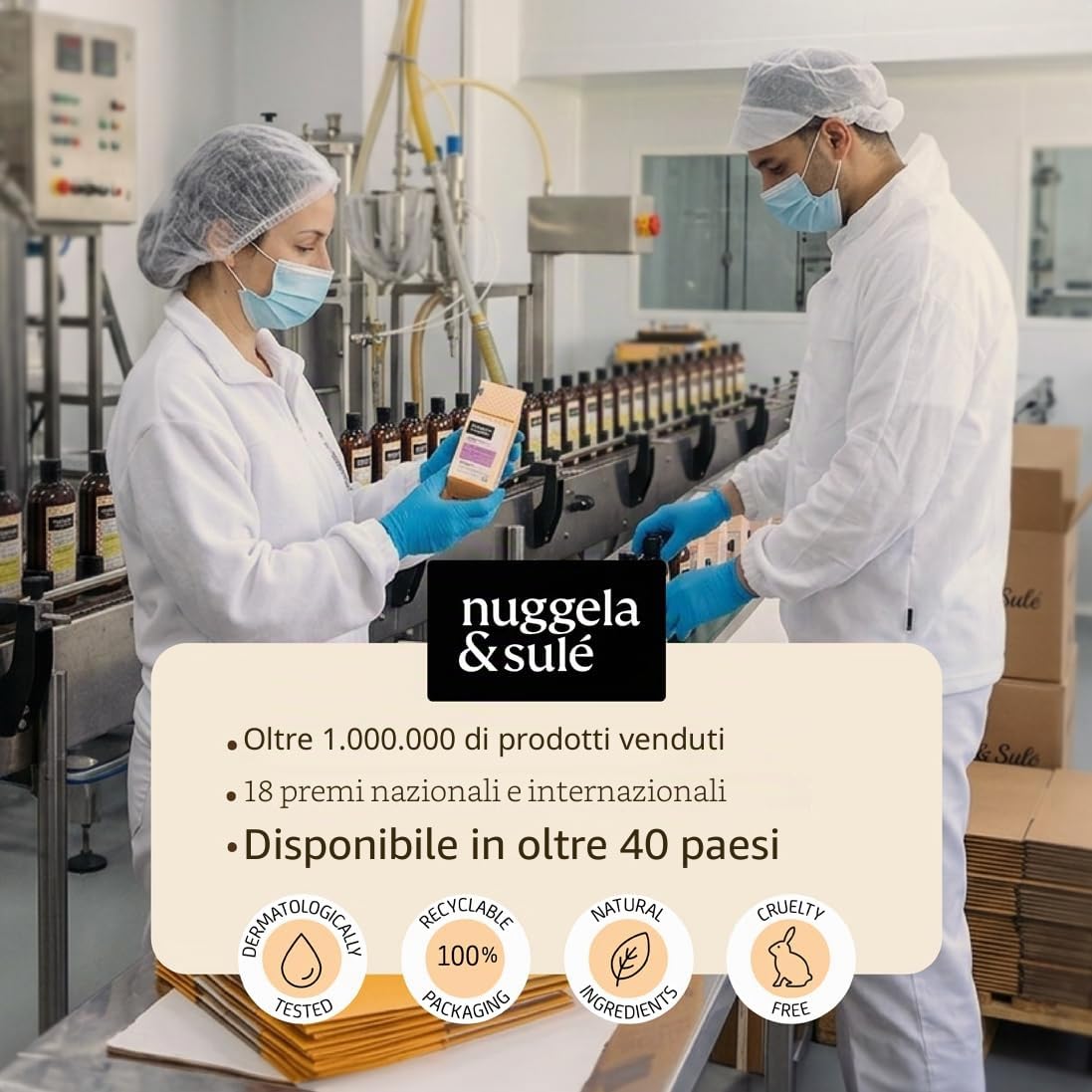 Nuggela & Sulé Shampoo Nº1 con estratto di cipolla rossa, rafforza e stimola la crescita dei capelli, 2 unità x 250ml
