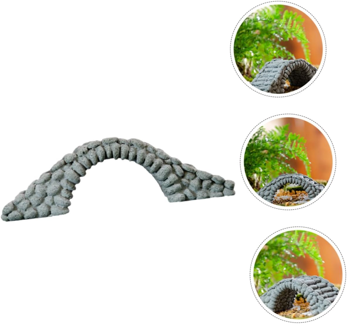 YARNOW Miniature Resin Bridge Model for Garden Decor Tiny Decorative Bridge for Landscaping for Projects and Miniature Gardens Grey Color