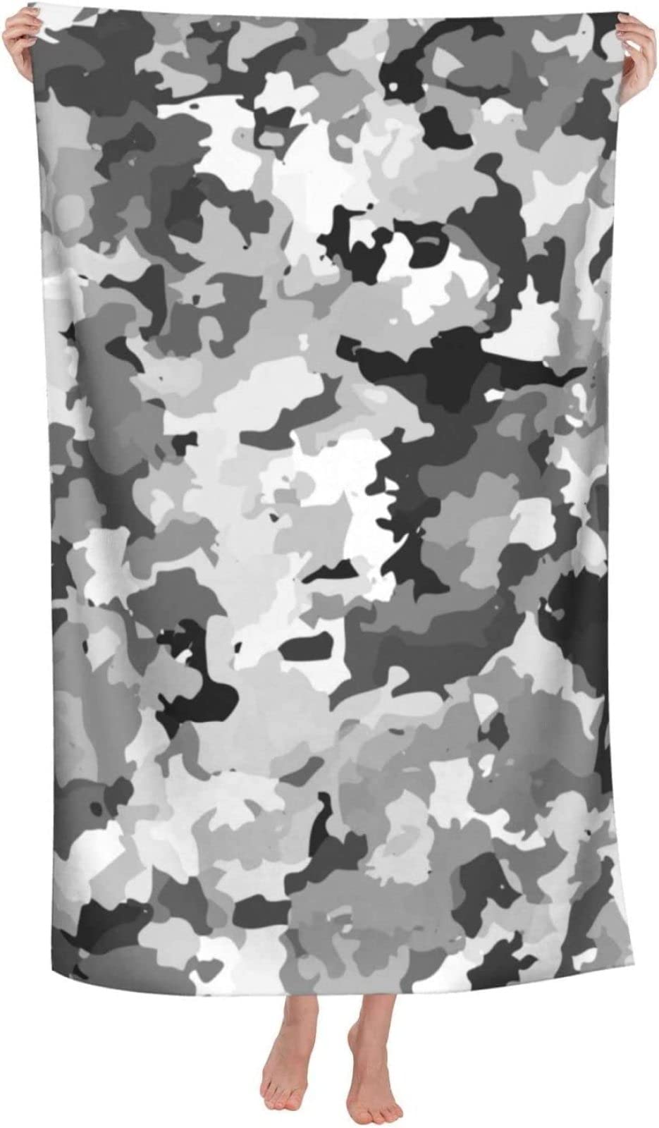 KATATI Camuffare Telo Mare Grande, Microfibra Asciugamano da Spiaggia, Teli Mare Camuffare, Asciugatura Rapida Antisabbia Adulti Teli Mare per Nuoto Campeggio 3D Telo Mare 150x200 cm