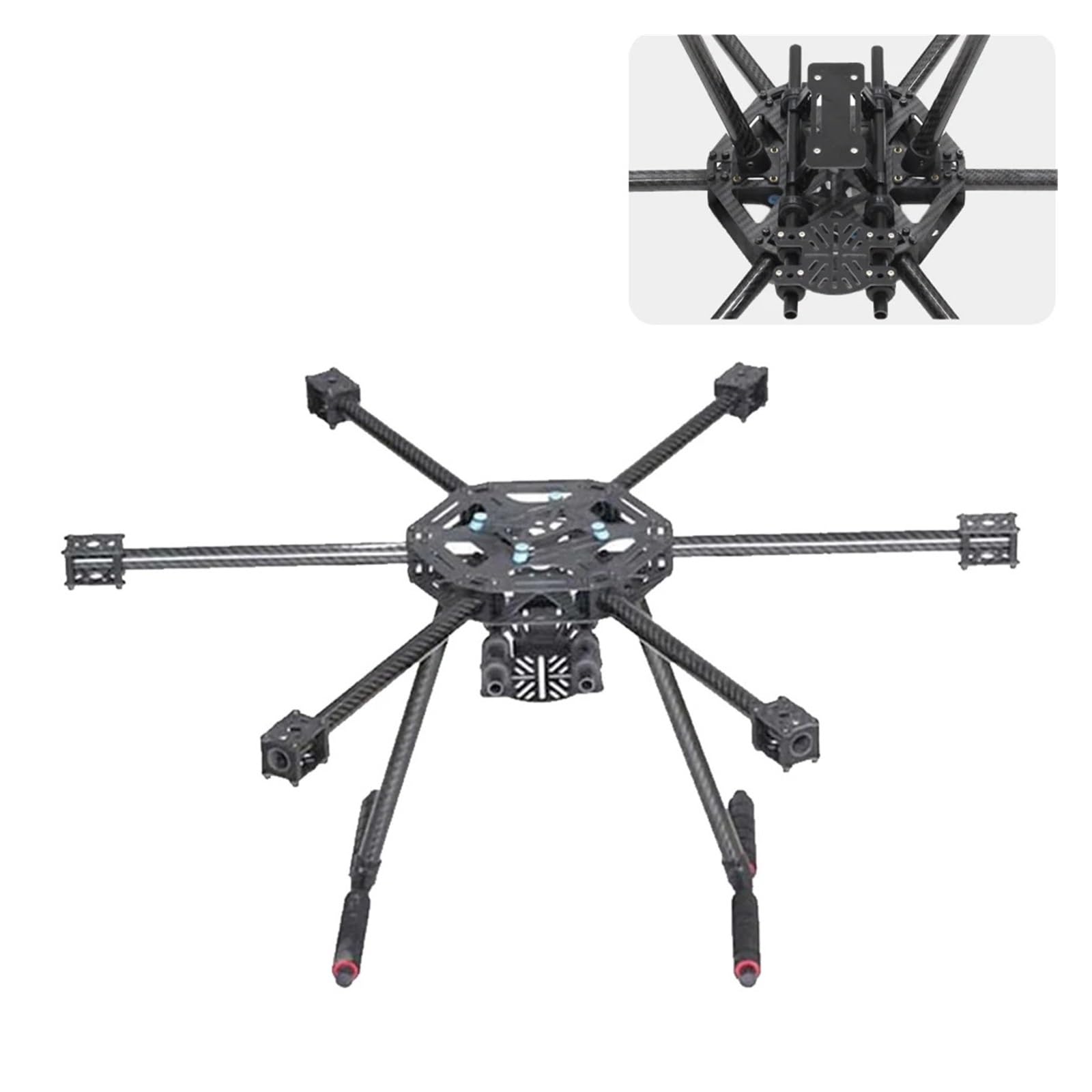Marco de hexacóptero X600-X6 FPV, tren de aterrizaje de carbono